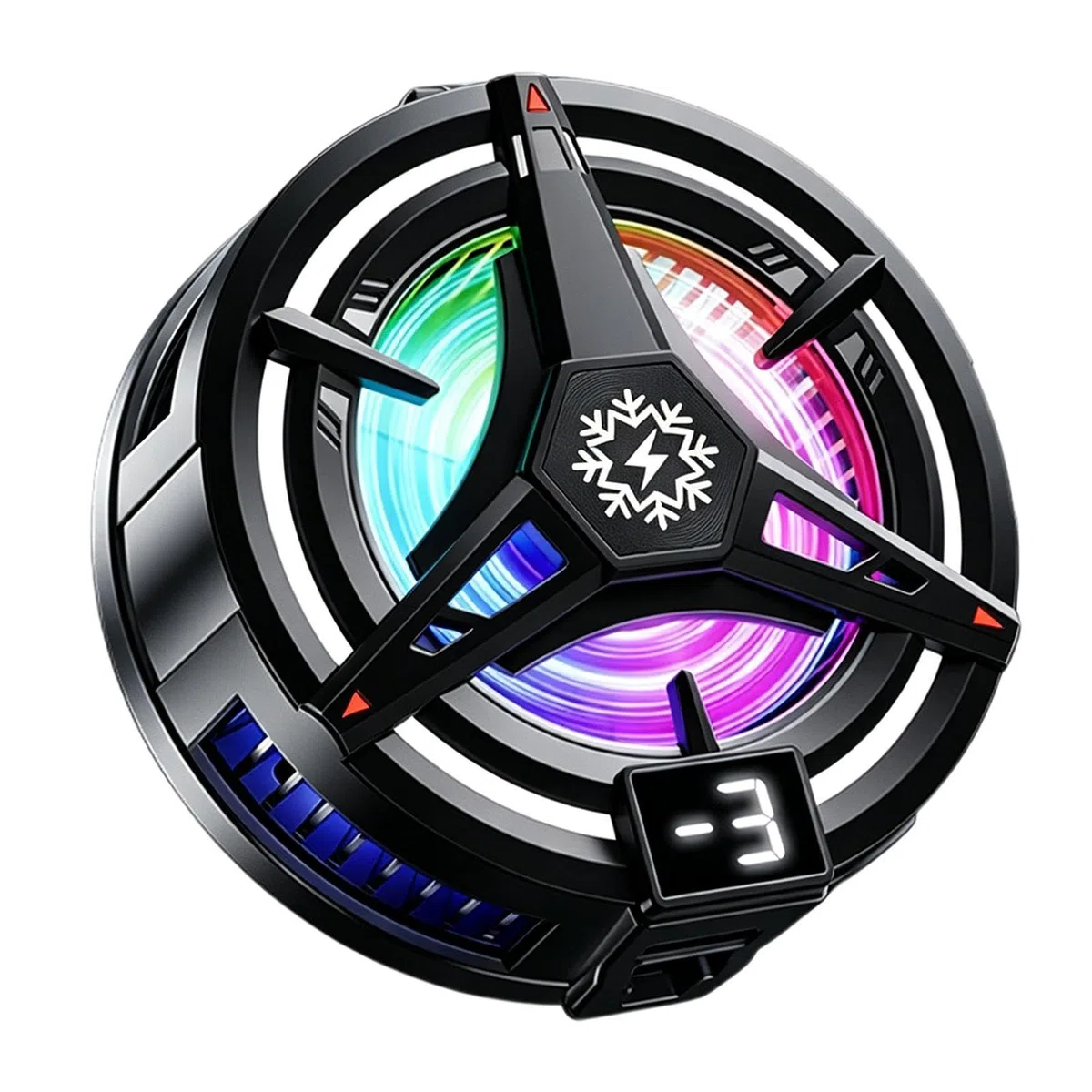 Ventola di raffreddamento per smartphone, portatile, con luci RGB e controllo intelligente della temperatura, per streaming live, giochi sul telefono, guardare serie TV, casa