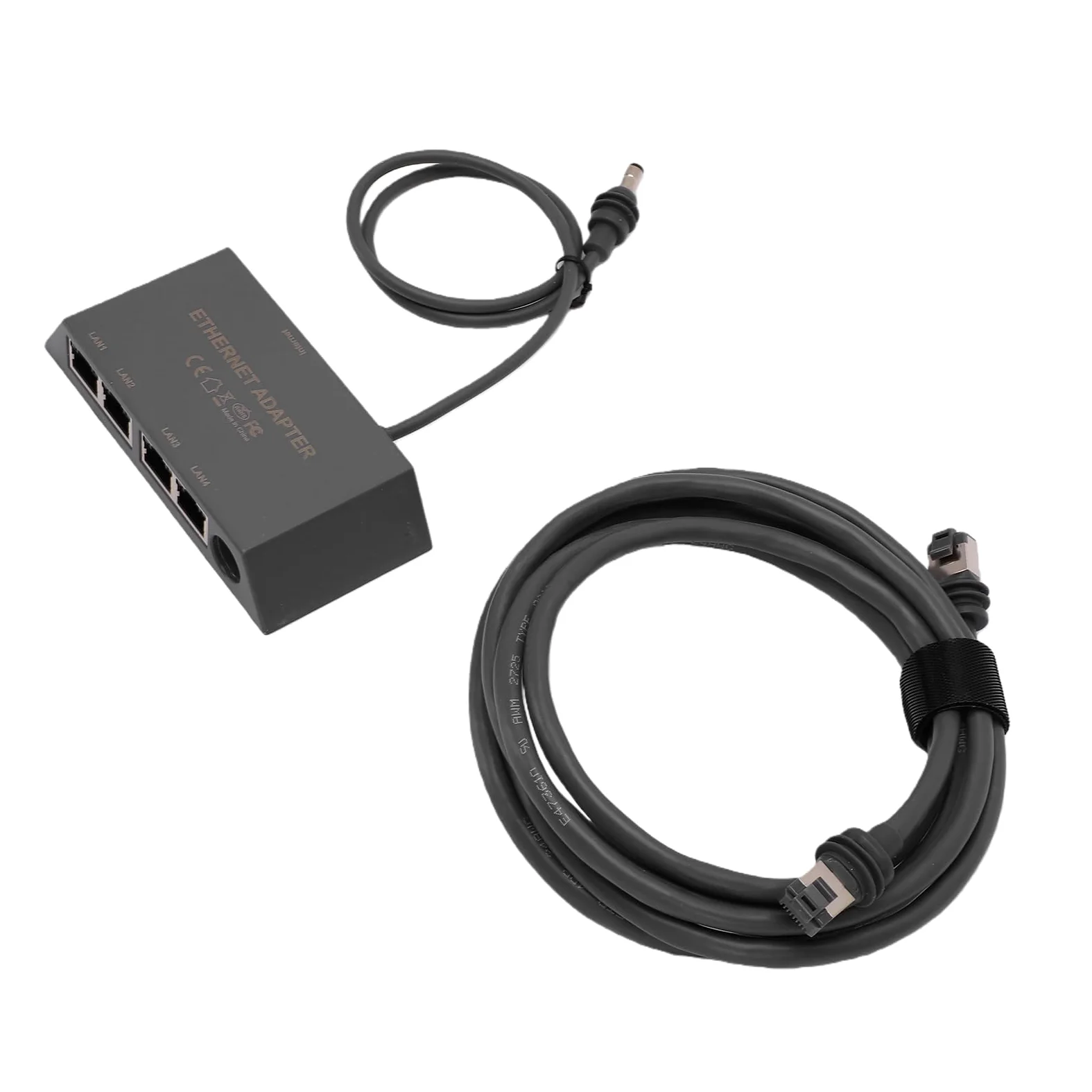 Tnfeeon Adattatore Ethernet Satellitare, Hub di Rete a 4 Porte, Connessione | Materiale ABS, Plug and Play, Cavo Cat 5e Incluso, per Casa, Ufficio e
