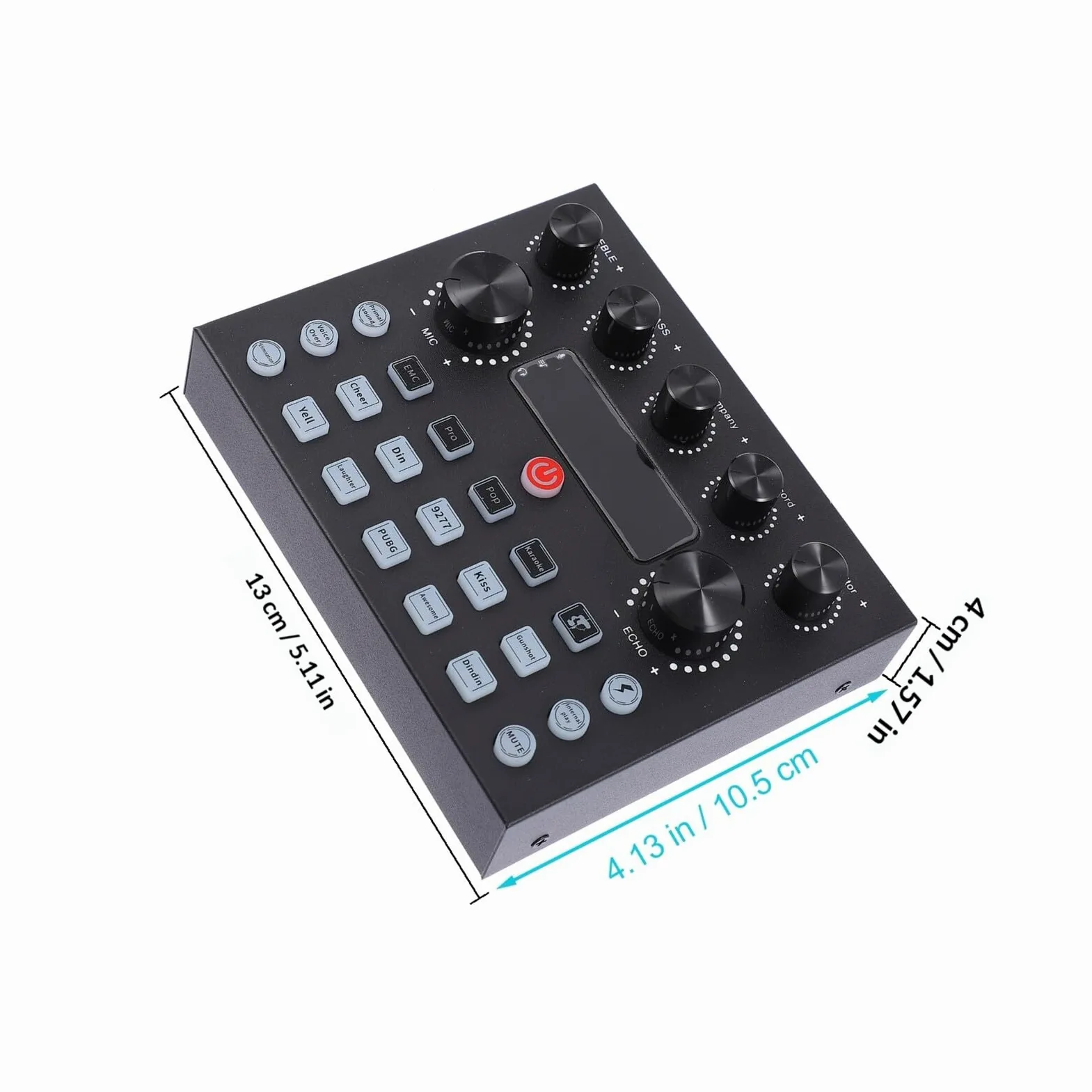 Scheda Audio Esterna per Adulti Cambia Voce, Mixer Professionale, Custodia in Ferro Nero, Compatibile Computer e Smartphone, Effetti Luci Colorate per Live Streaming