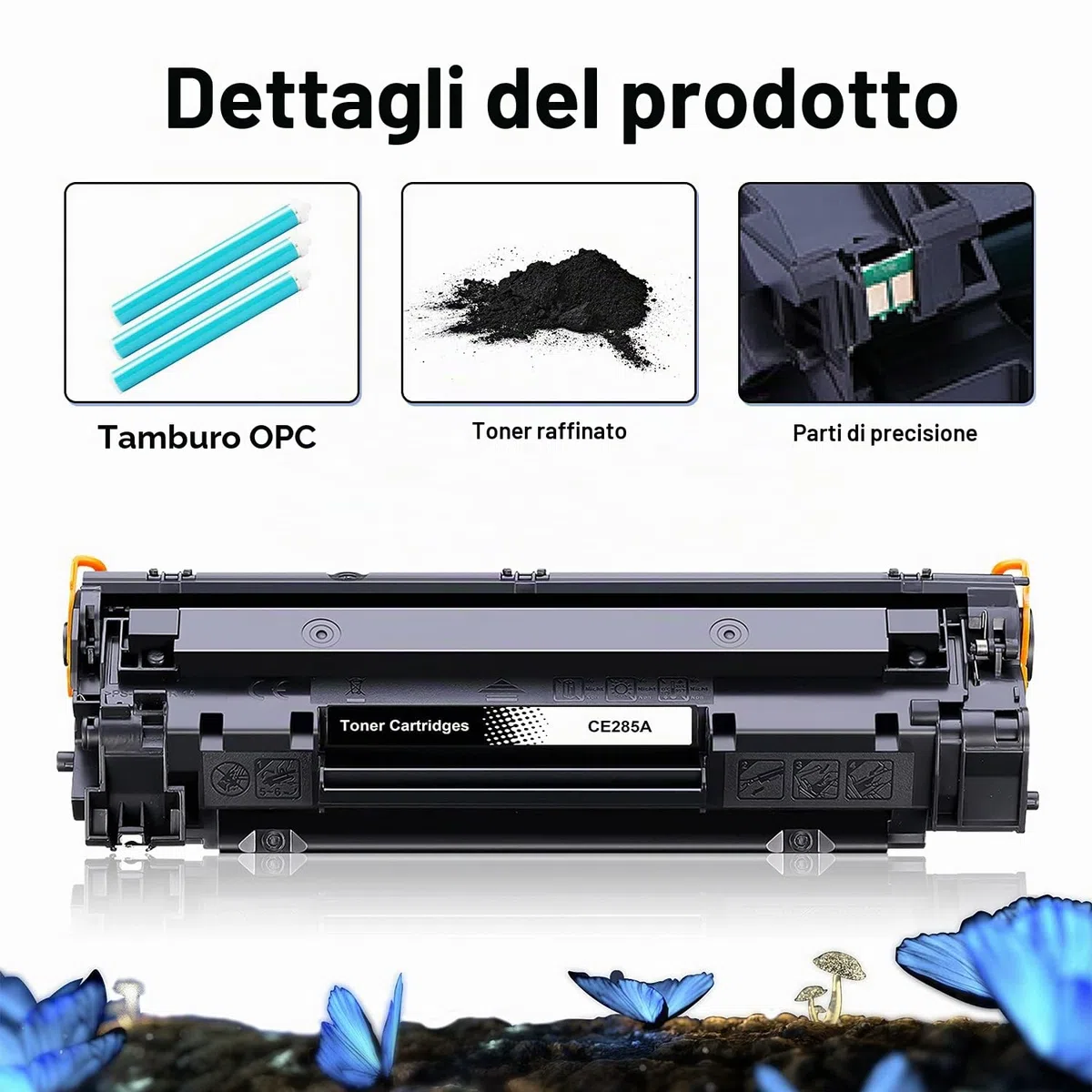 LOSMANN 1x Toner nero compatibile con HP 85A CE285A per HP LaserJet Pro P1005 P1006 P1102W P1102 M1132MFP M1217NFW M1212NF M1213NF M1132 P1100 M1136 M1210 M1212 M1130 M1134