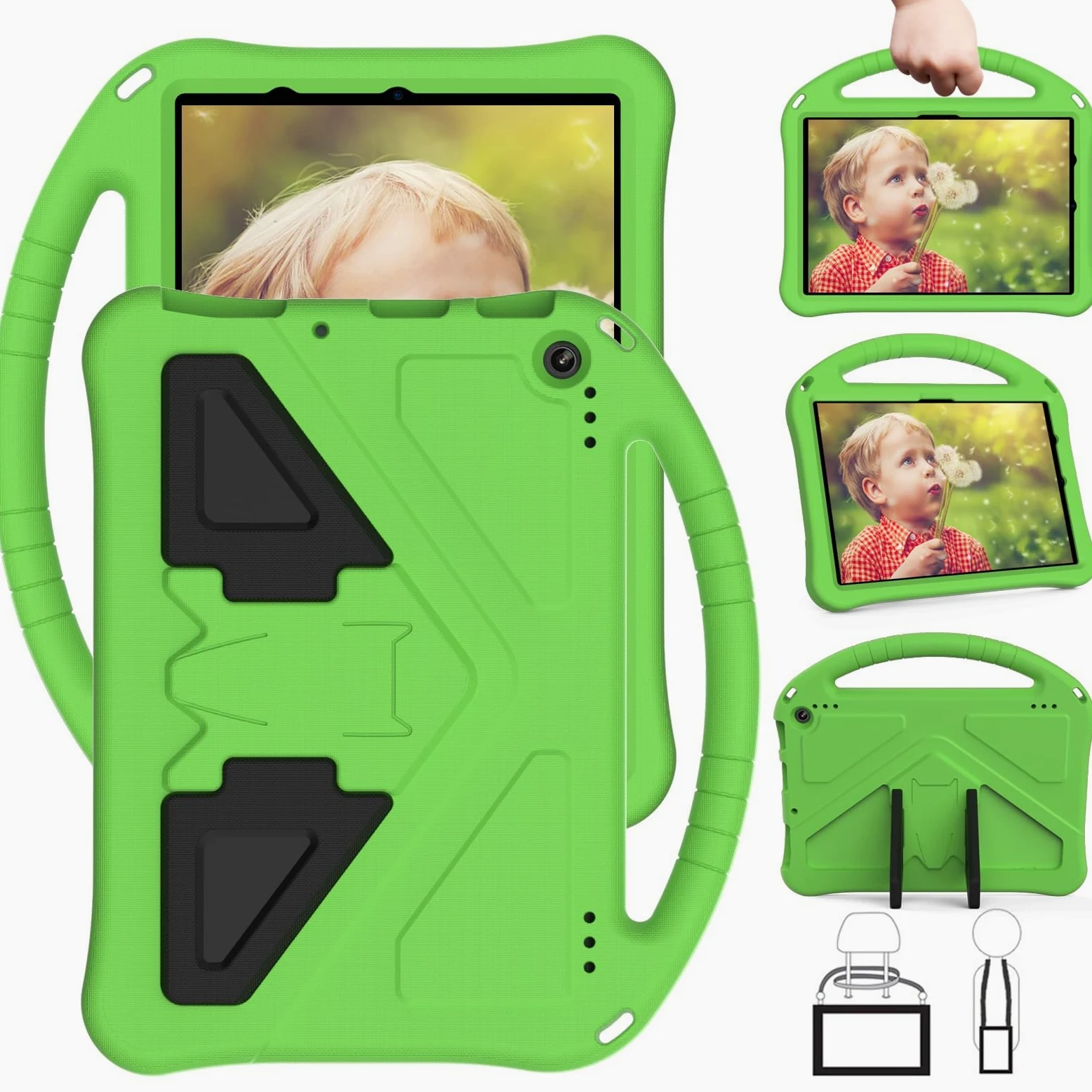 Custodia protettiva per tablet PC compatibile con Kindle Fire HD10/HD10 Plus 2021, custodia protettiva leggera in EVA per bambini, custodia protettiva antiurto resistente agli urti a prova di caduta