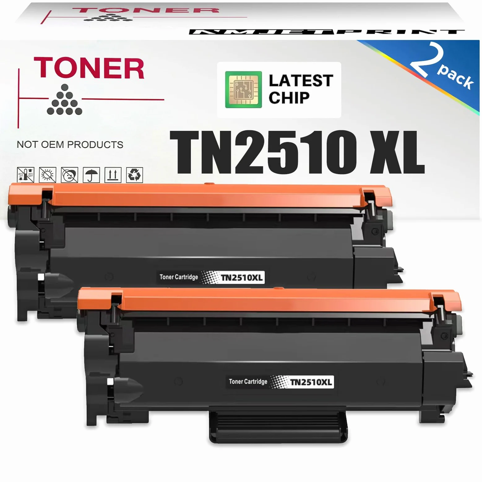 2 Pezzi TN2510XL Compatibili con Brother TN2510 TN-2510 XL Toner per Brother HLL2400DWE HLL2445DW MFCL2835DW Toner MFCL2827DW MFCL2800DW DCPL2660DW DCPL2620DW DCPL2627DW MFCL2860DWE