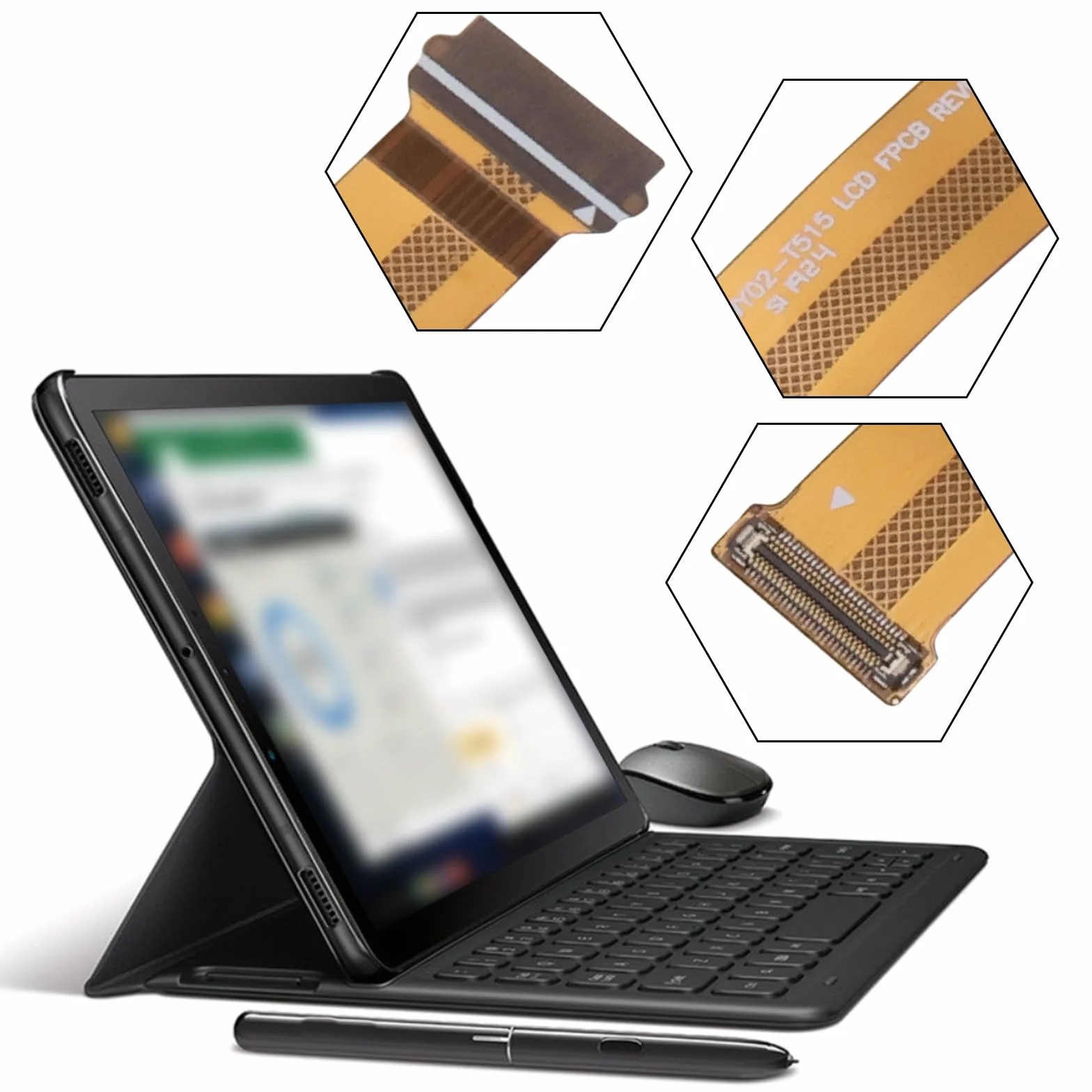 OTOTEC 2 cavi flessibili per tablet LCD, cavo a nastro interno compatibile con tablet Samsung Galaxy Tab A 10.1 2019 SM-T510 SM-T515