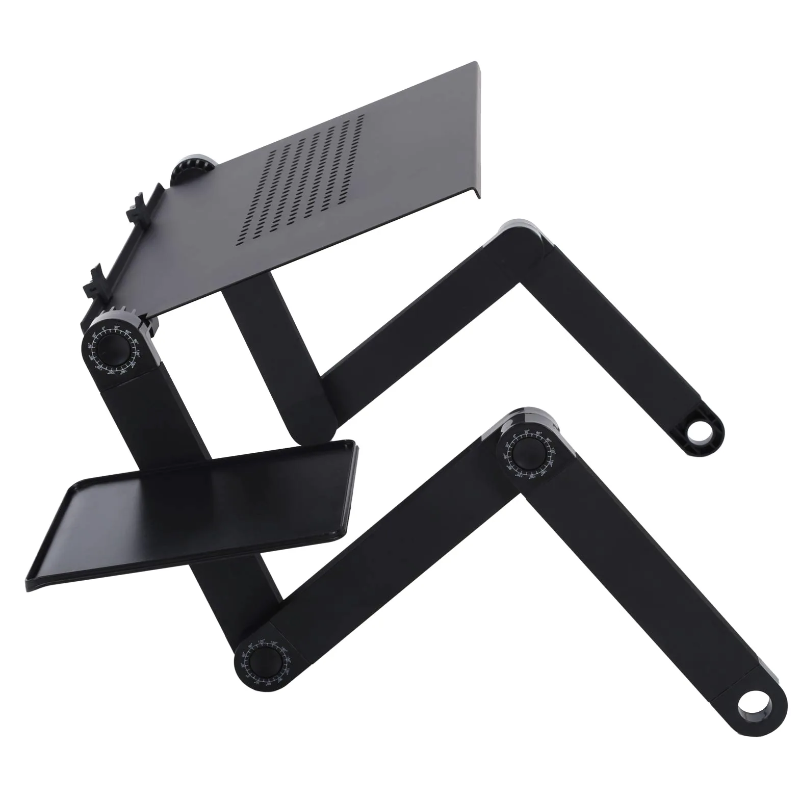 Domary Supporto per Laptop Pieghevole con Ripiano per Mouse Regolabile Uso in Ufficio Domestico - Lega di Alluminio Resistente 42x26 Cm