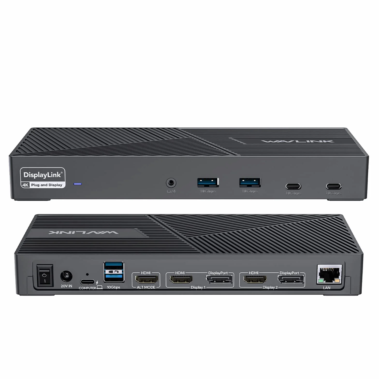 WAVLINK DisplayLink Docking Station 4K Tripla, 15-In-1 USB C Dock per Laptop, Compatibile con MacBook Neo, Triplo Monitor (3xHDMI+2xDP), 100W PD, 10Gbps, per Windows/Mac OS