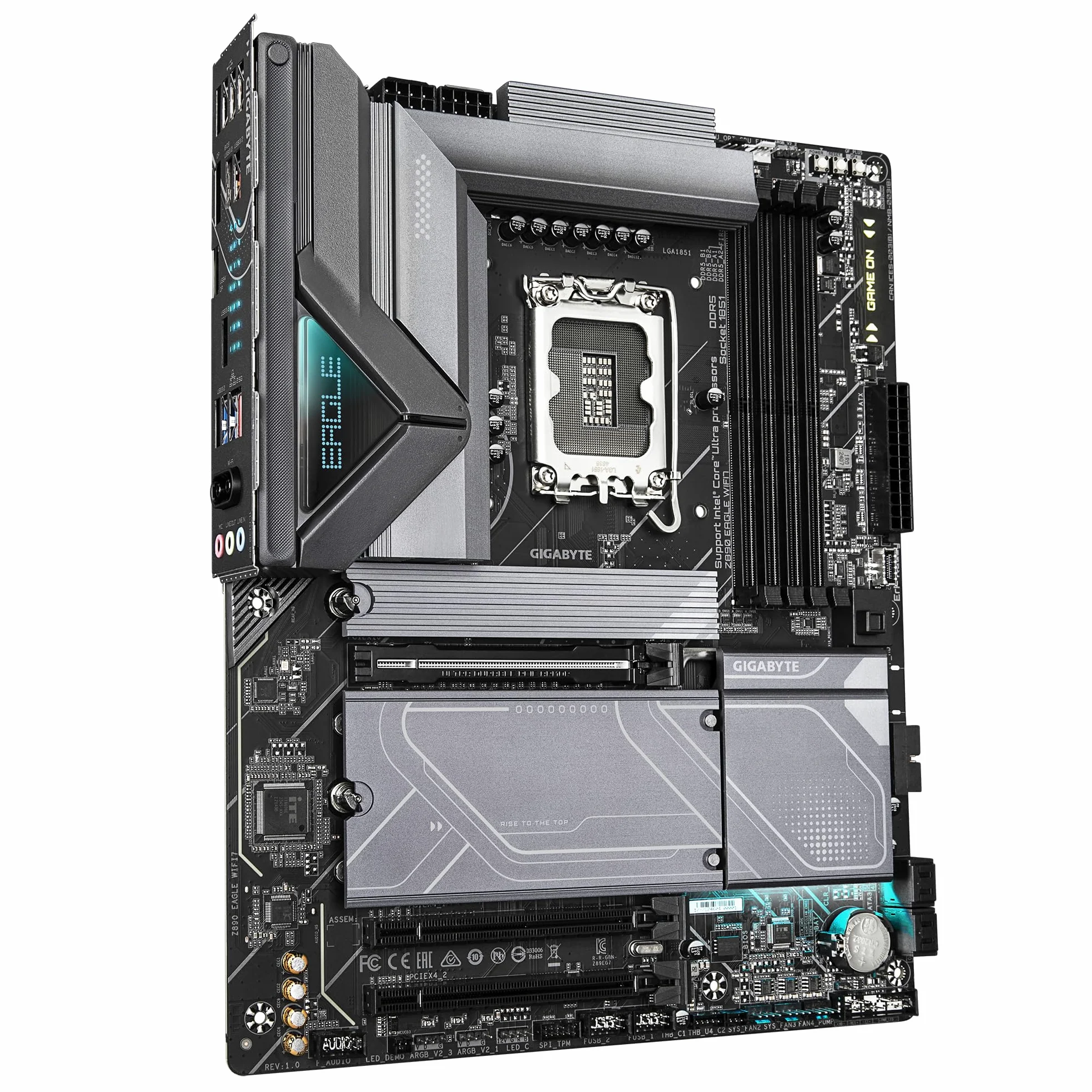 GIGABYTE Scheda madre Z890 EAGLE WIFI7 - Supporta CPU Intel Core Ultra (Serie 2), 14+1+2 fasi VRM, fino a 8800MHz DDR5 (OC), 1xPCIe 5.0 + 3xPCIe 4.0, Wi-Fi 7, LAN 2.5GbE, Thunderbolt 4