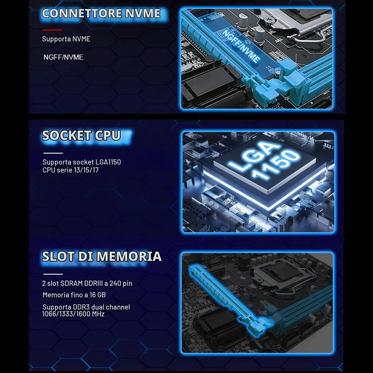 Scheda Madre da Gioco H81 Ad Alta Velocit¨¤ 6Gb/s LGA 1150 Scheda Madre per PC per PC Desktop