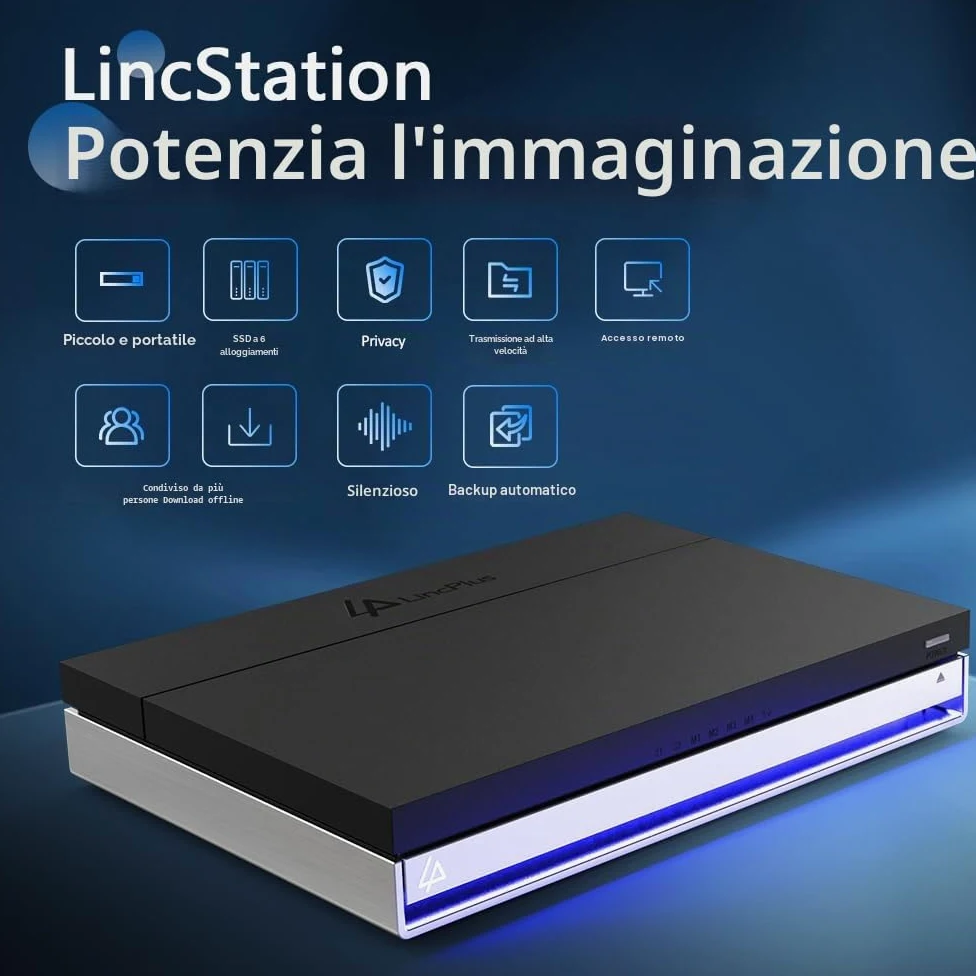 LincStation N1 6 Bay NAS Archiviazione Supporto 6x8TB SSD NAS Network Attached Storage con Licenza di Sistema Unraid Home Server Cloud Storage Device Leggero/Silenzioso/Portatile (Senza Disco) (ND)