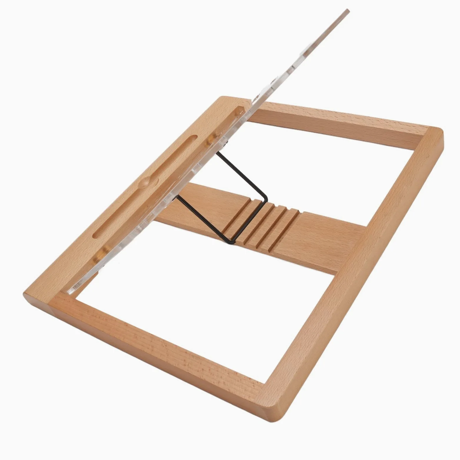 Pongnas Supporto per Tablet in Legno di Faggio con Scanalatura per