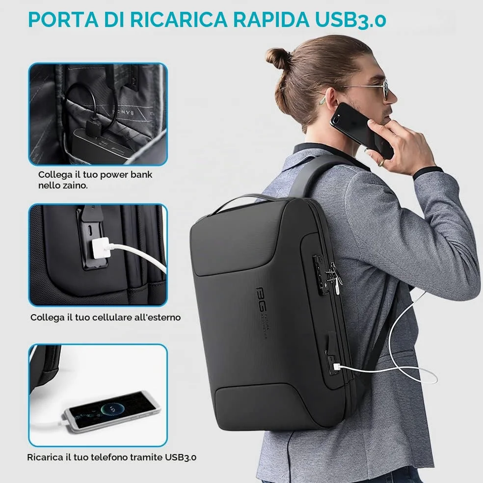 BANGE Zaino Tech per computer portatile per uomo e donna