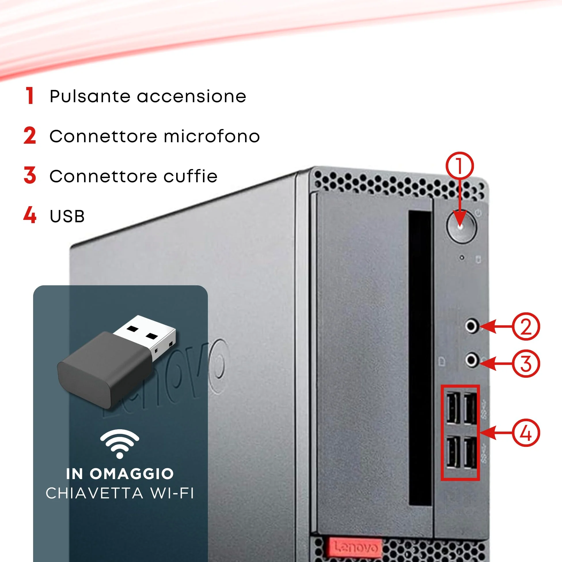 Lenovo ThinkCentre SFF, Pc Desktop Pronto all'uso, Intel i5-6500 4 Core 3.20 GHz, Ram 8Gb SSD 256Gb, Computer Pc Fisso con Libre Office (Ricondizionato)