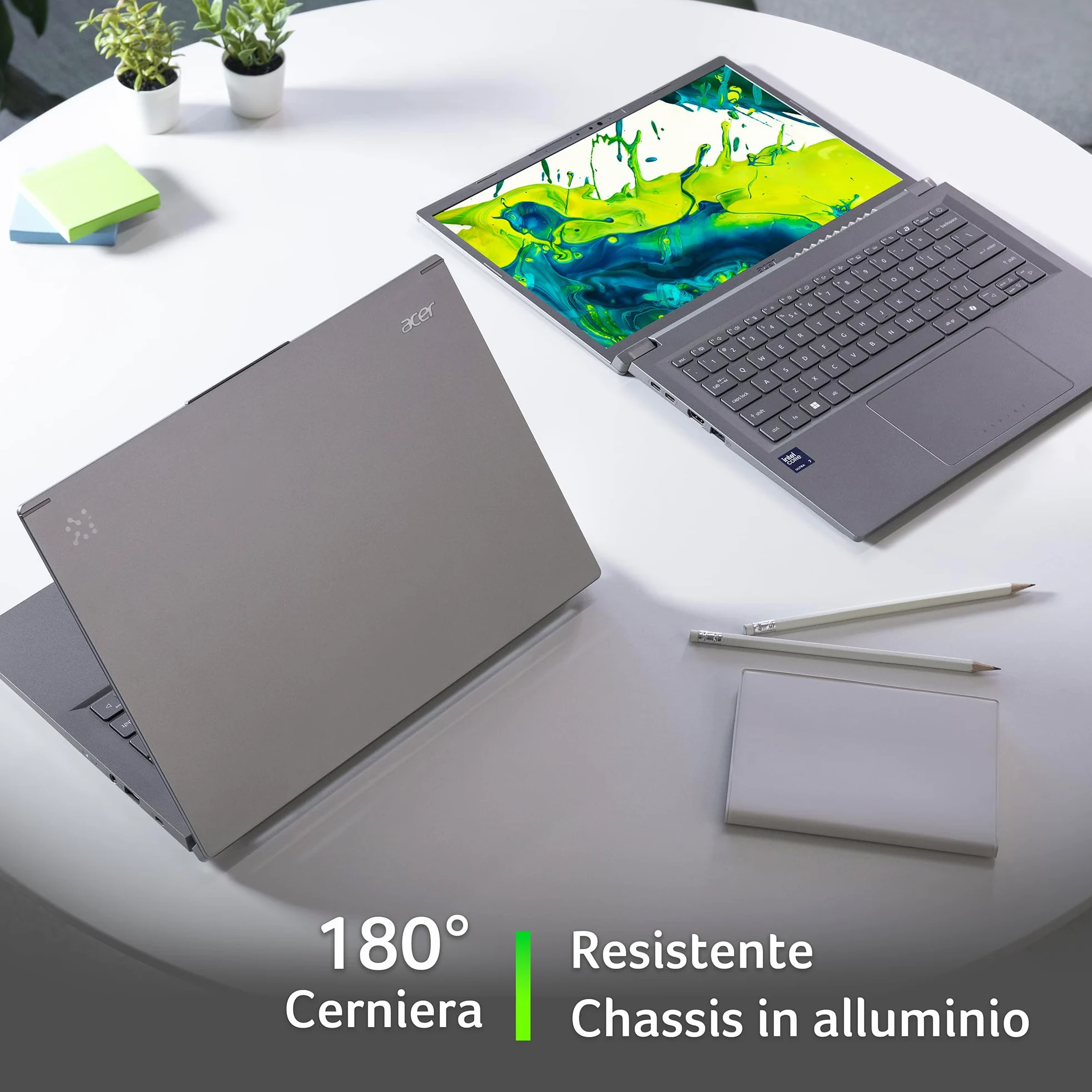 Acer Aspire 14 AI Laptop | Display 14” WUXGA OLED | Intel Core Ultra 7-256V | 16 GB RAM | 512 GB SSD | Copilot+ PC | Windows 11 | QWERTY | PC Portatile IA
