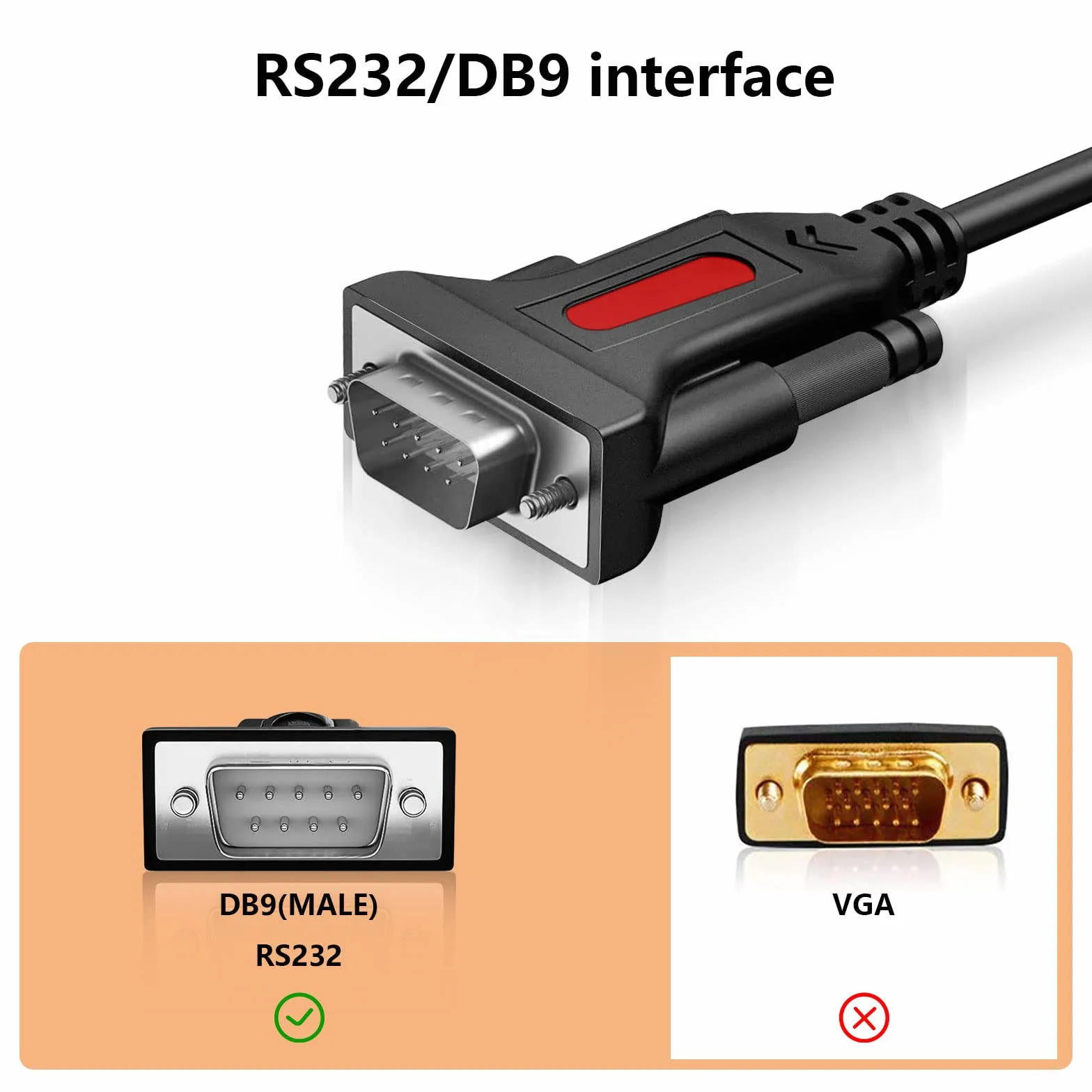 Cavo USB a seriale R/S/232, cavo seriale da USB a DB9 maschio con chipset PL2303 Adattatore da USB a seriale R/S-2/32 a 9 pin per Windows 11/10/8.1/7/Vista/XP e Mac OS (1.5 m)