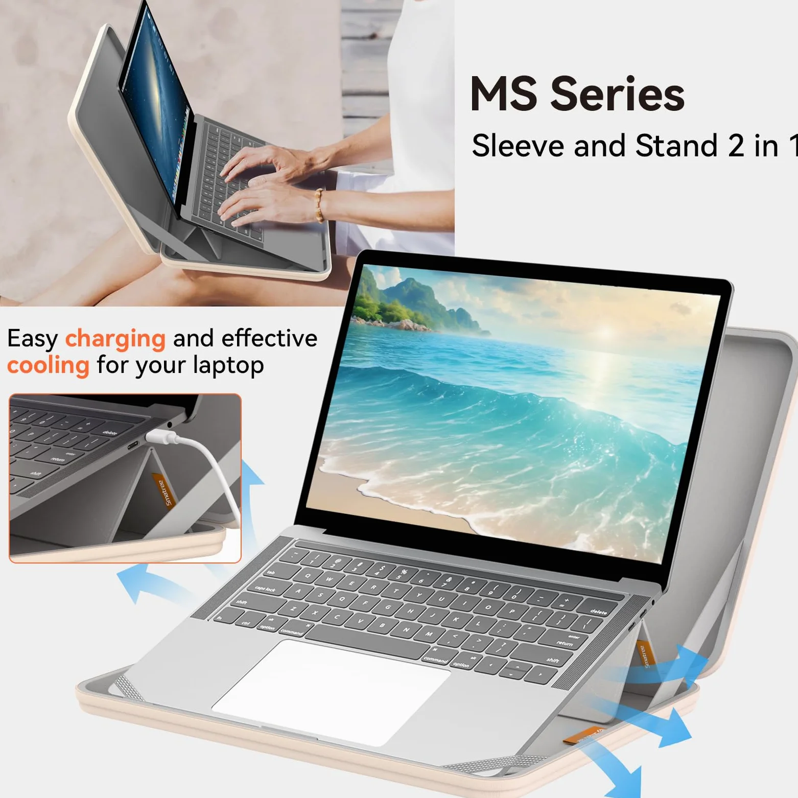 Smatree MS49TW - Custodia protettiva rigida per laptop da 14", compatibile con Dell XPS 14/Latitude, Lenovo IdeaPad/ThinkBook, HP Elite/Elitebook/ProBook, ASUS Vivobook, MSI/ACER/GIGABYTE, bianco
