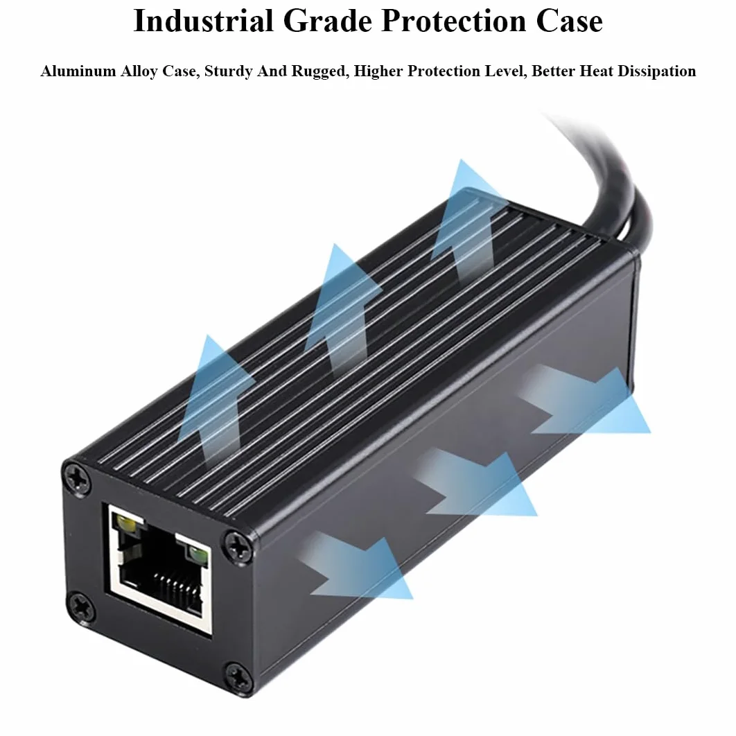 Splitter industriale Gigabit PoE 5V 5A 25W uscita, 1000Mbps, porta USB di tipo C | Power Over Ethernet Splitter compatibile con Raspberry Pi 5 4B 3B+ 3B/telecamera di rete