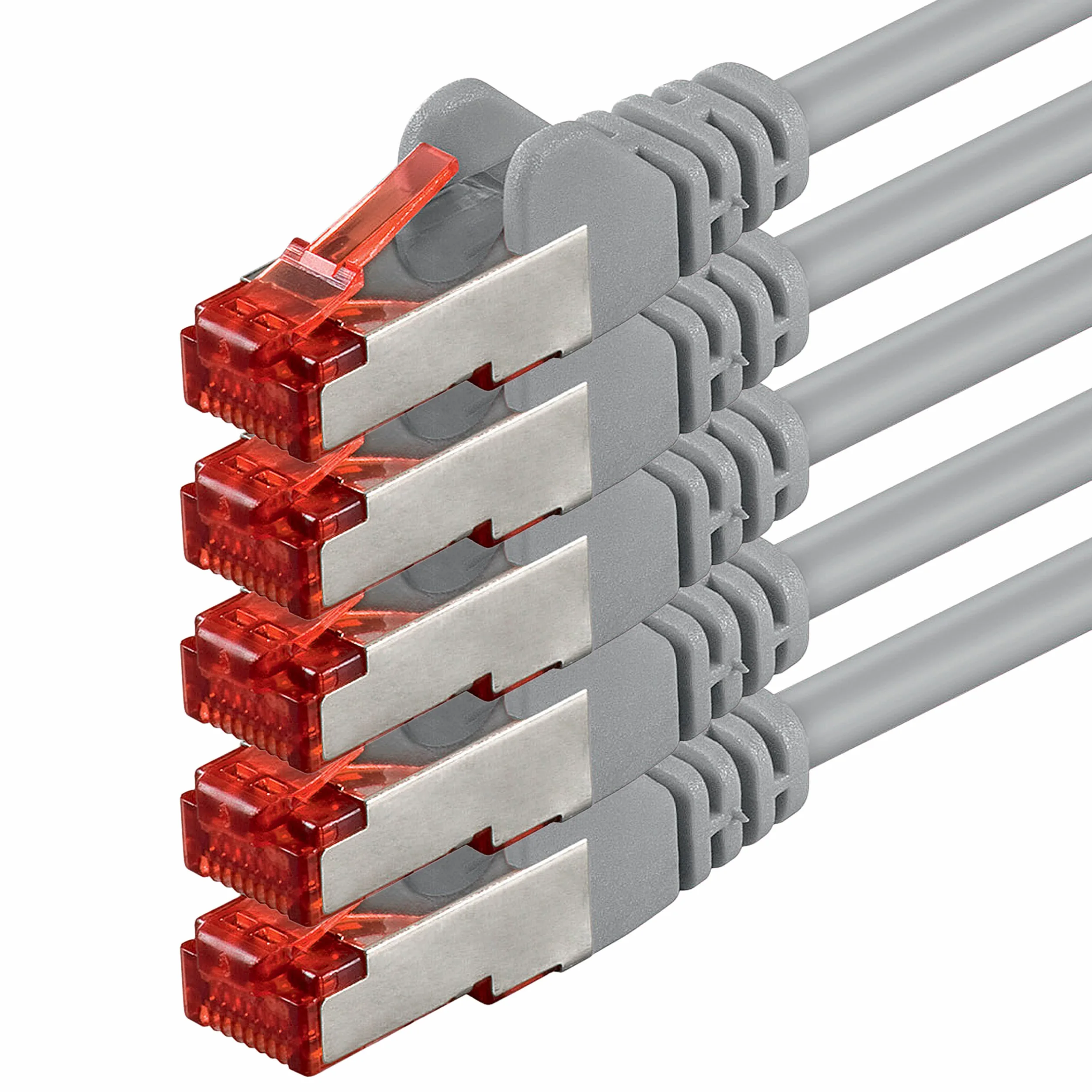 x 10 m - Cavo di rete Cat 6 Cavo patch Cat 6 RJ45 SFTP - Grigio
