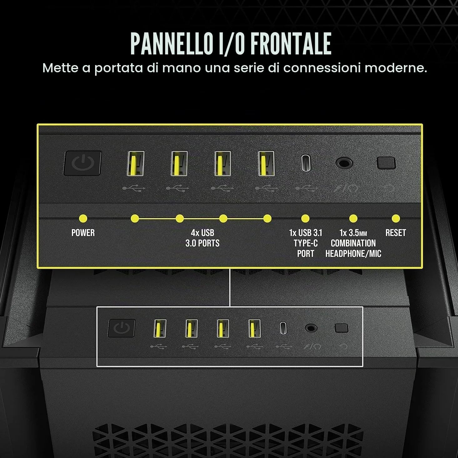 Corsair 7000D AIRFLOW Case per PC ATX Full-Tower (Pannello Anteriore a Flusso d'aria Elevato, Tre Ventole da 140 mm con Ripetitore PWM Incluse, Generoso Spazio Interno), Nero