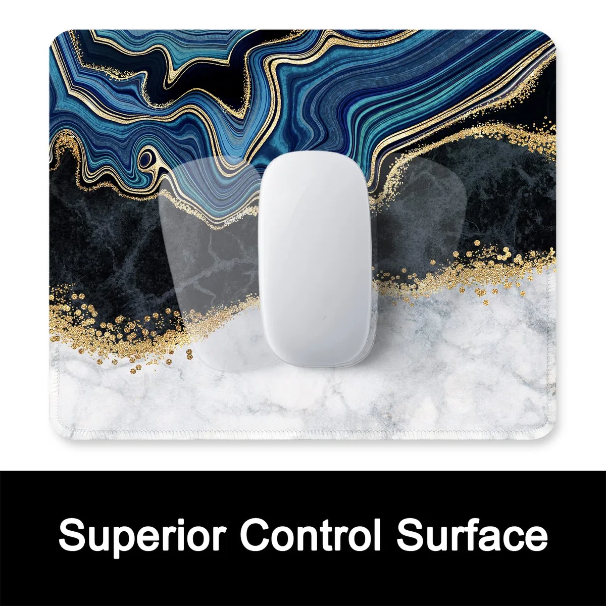 ITNRSIIET Tappetino per Mouse, 26x21cm, Base in Gomma Antiscivolo, Bordi cuciti resistenti, Compatibile con Mouse Ottici, Wireless e Laser, Design Moderno, Marmo artistico astratto