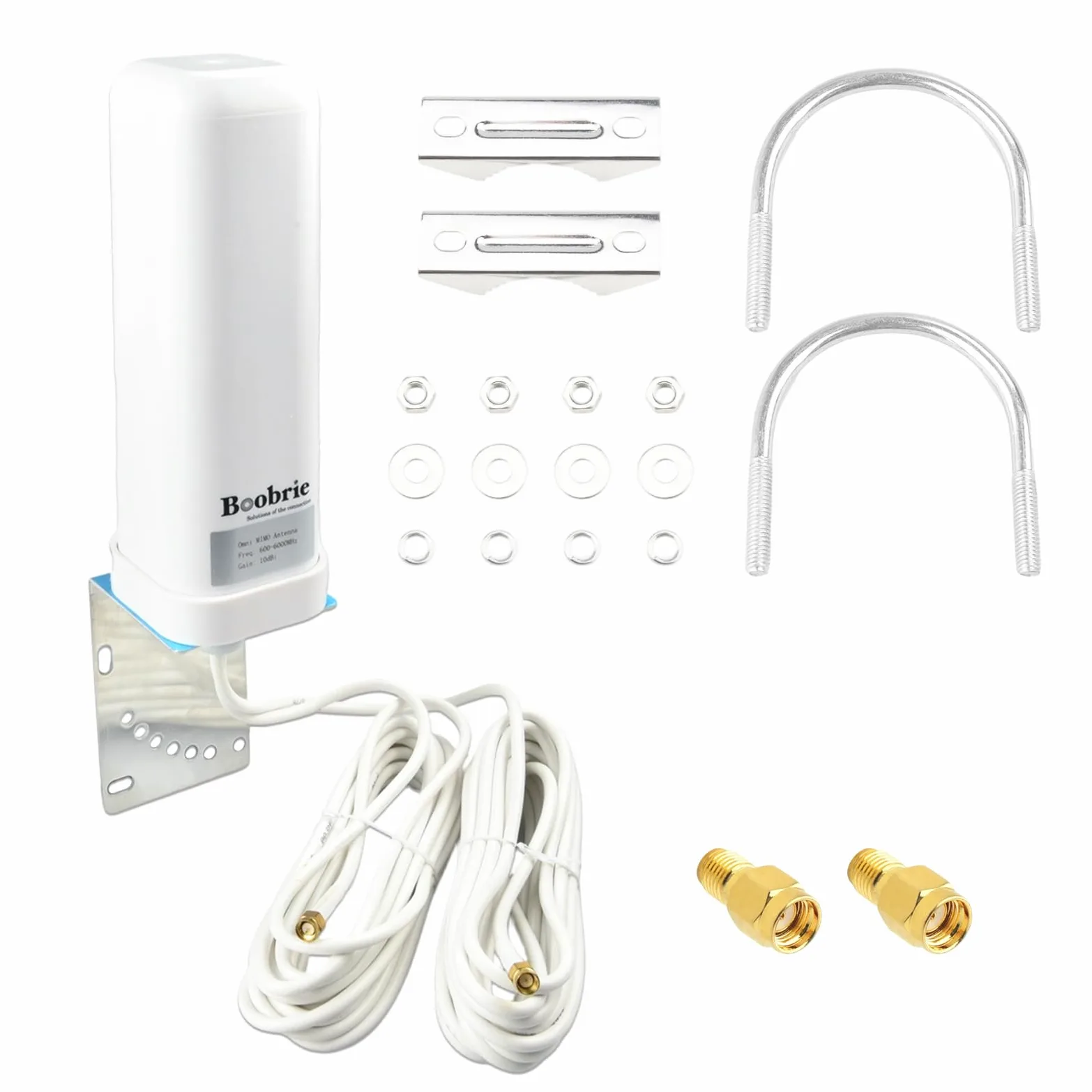 2x2 MIMO 4G LTE 5G Antenna ad alto guadagno 10dBi 600-6000MHz Omnidirezionale WiFi Antenna con SMA RP-SMA maschio 5 m RG58 Cavo per T-Mobile Verizon AT&T Modem Router Gateway Hotspot Cellular