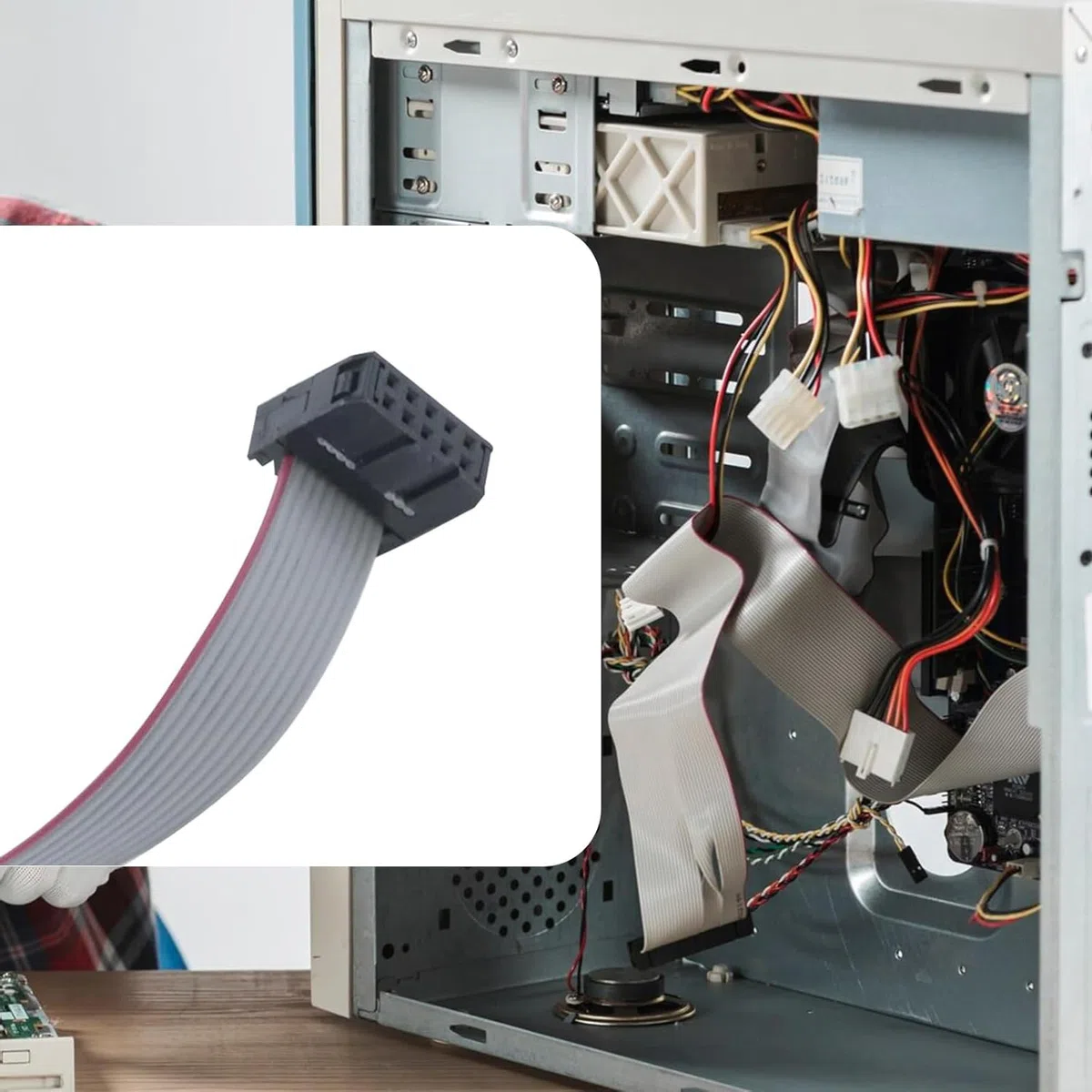 Unifizz Cavo a nastro piatto IDC a 20 pin, passo 2,54 mm, lunghezza 50 cm, connettore FC a FD, tipo A, per scheda madre del PC, stampante 3D, display a LED