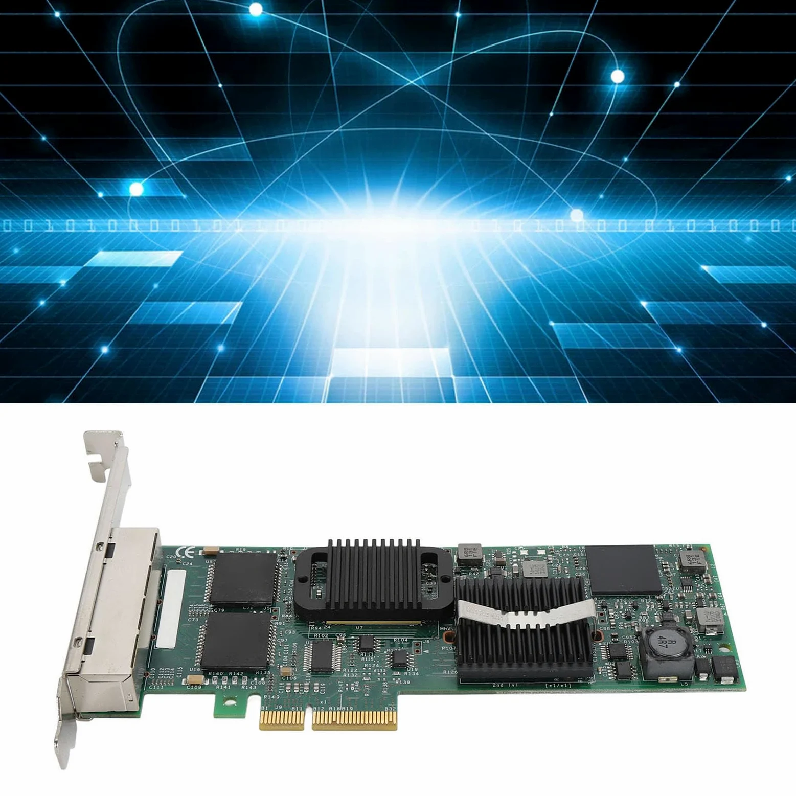 Hidyliu Scheda di Rete PCIe Gigabit Adattatore Professionale a 4 Porte RJ45 per Prestazioni del Server Migliorate e Installazione Semplice