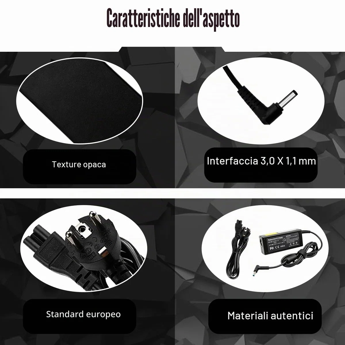 Cavo di Ricarica per PC Portatile HP, Caricatore per PC Portatile 45 W 19,5 V 2,31 A, Adattatore di Alimentazione per Caricatori di Alimentazione a Batteria a Corrente Alternata HP