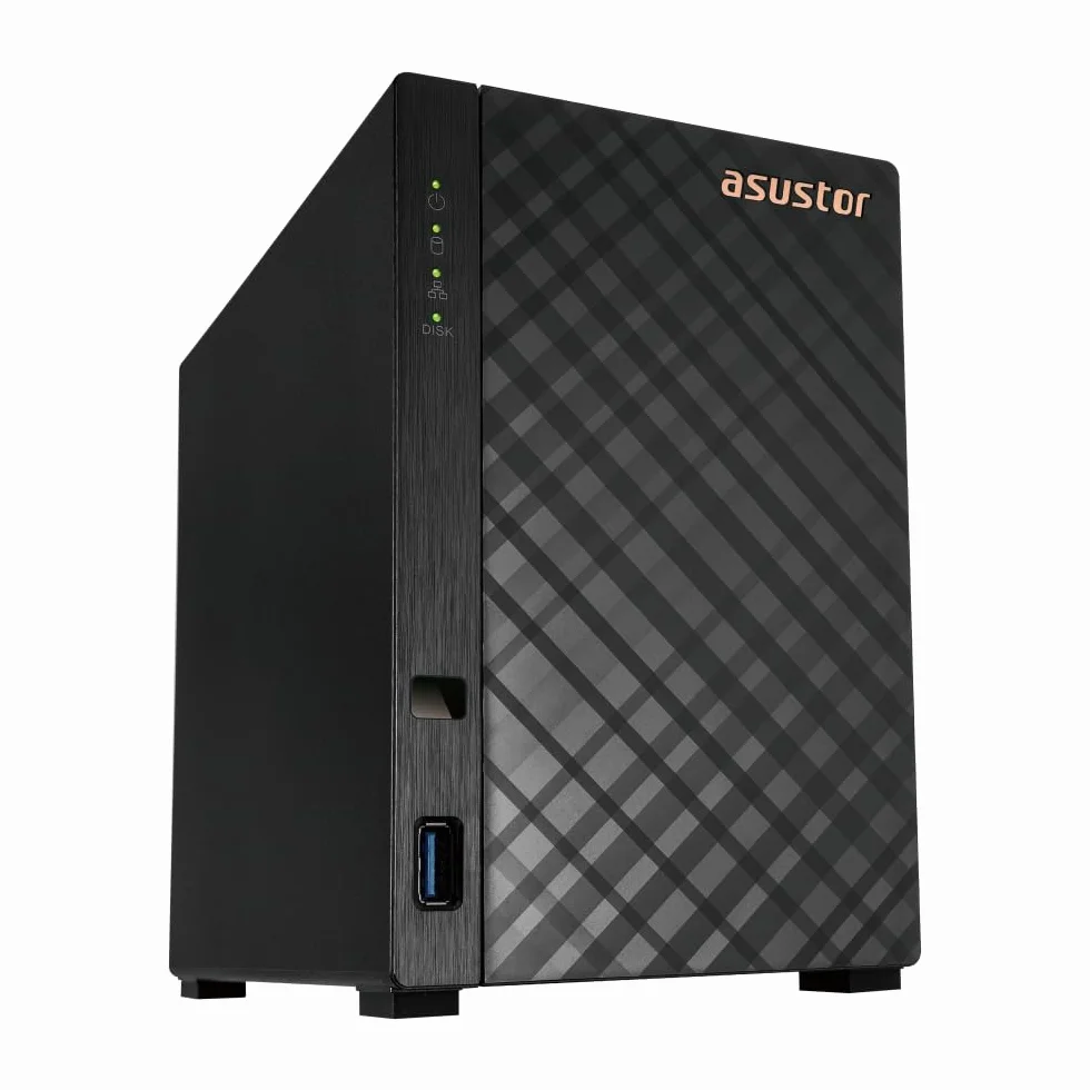 Asustor Drivestor 2 Gen 2 AS1202T, 2 Bay NAS, Quad-Core 1.7GHz CPU, 2.5GbE Port, 1GB DDR4, 3 USB 3.0, Network Attached Storage (Senza dischi)