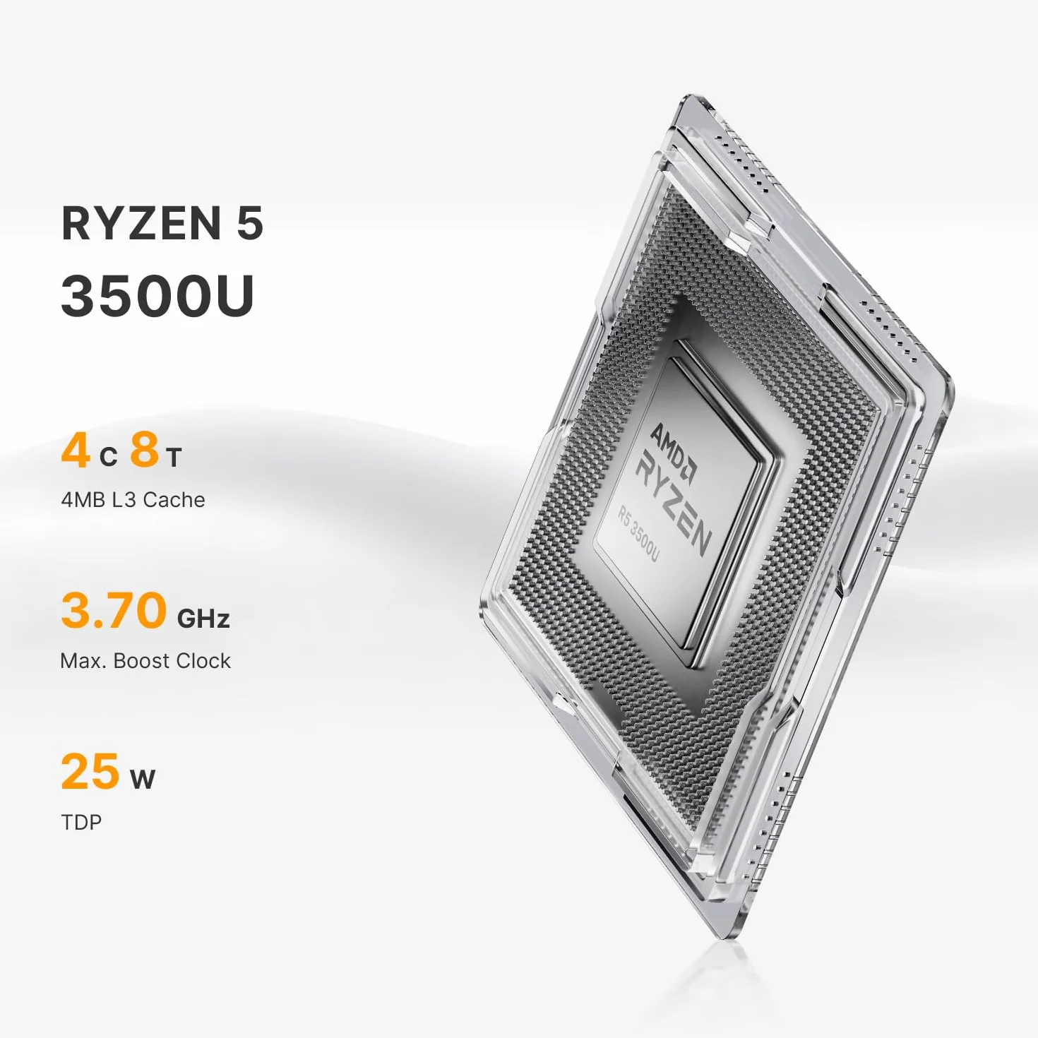 C4 Air Mini PC, AMD Ryzen 5 3500U (Fino a 3.7GHz, Beats N150/N100), 8GB RAM 256GB NVMe SSD, Windows 11 Pro Desktop Computer, Dual Gigabit LAN, Triple Display 4K, WiFi5/BT 5.0, Ufficio/Casa