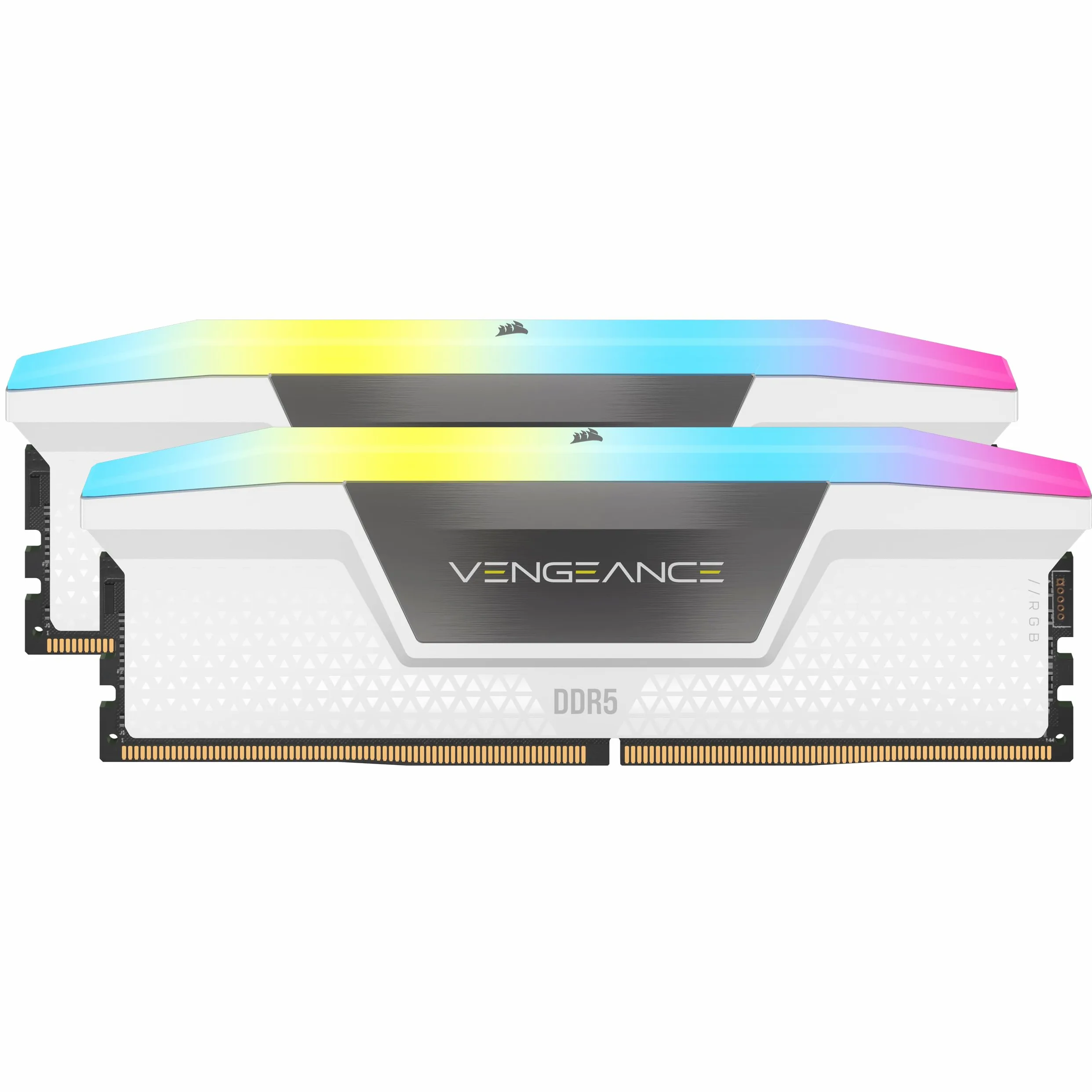 CORSAIR VENGEANCE RGB DDR5 RAM 32GB (2x16GB) Fino a 6000MHz CL30-36-36-76 1.4V AMD EXPO & Intel XMP Memoria per Computer Desktop - Bianco (CMH32GX5M2B6000Z30W)