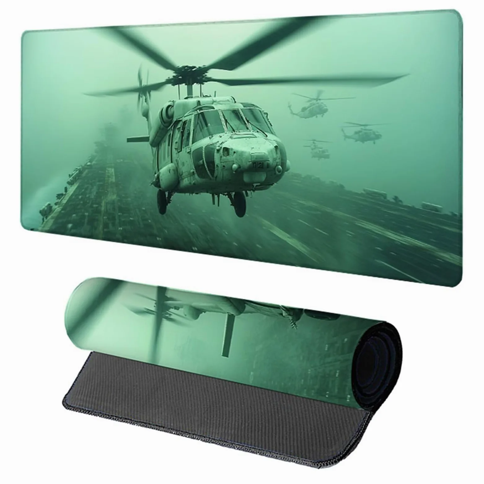 Tappetino Mouse Aereo, Tappetino Mouse XXL 1500x800x3mm, Mousepad Gaming Accessori Scrivania, Sottomano Scrivania con Base in Gomma Antiscivolo, Ufficio Accessori, per Ufficio, Gaming, Verde 5-2941