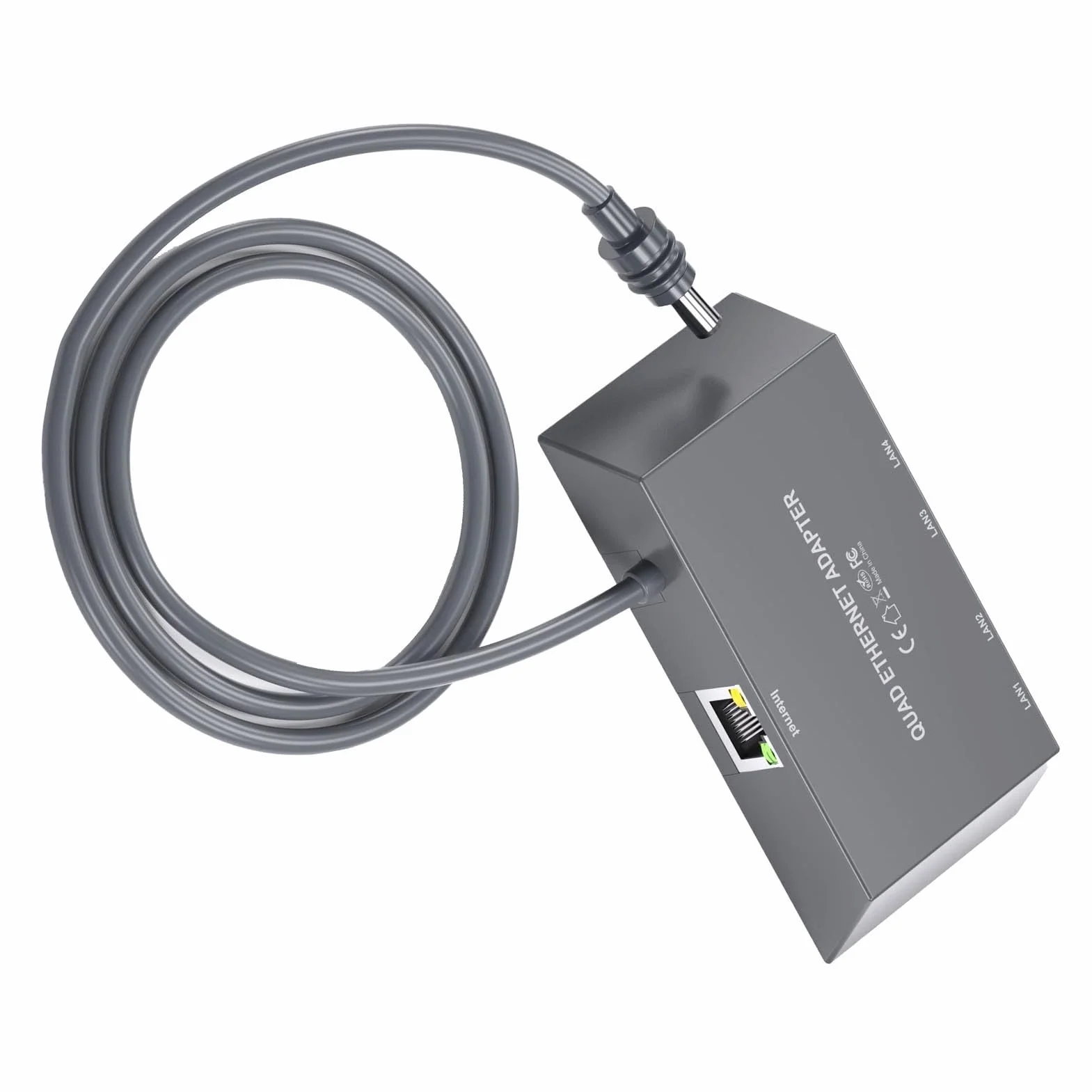 ASHATA Adattatore Ethernet satellitare a più porte per prestazioni stabili, 4 dispositivi collegati in rete contemporaneamente fino a 1 Gbps, adatto per materiale ABS Gen 3