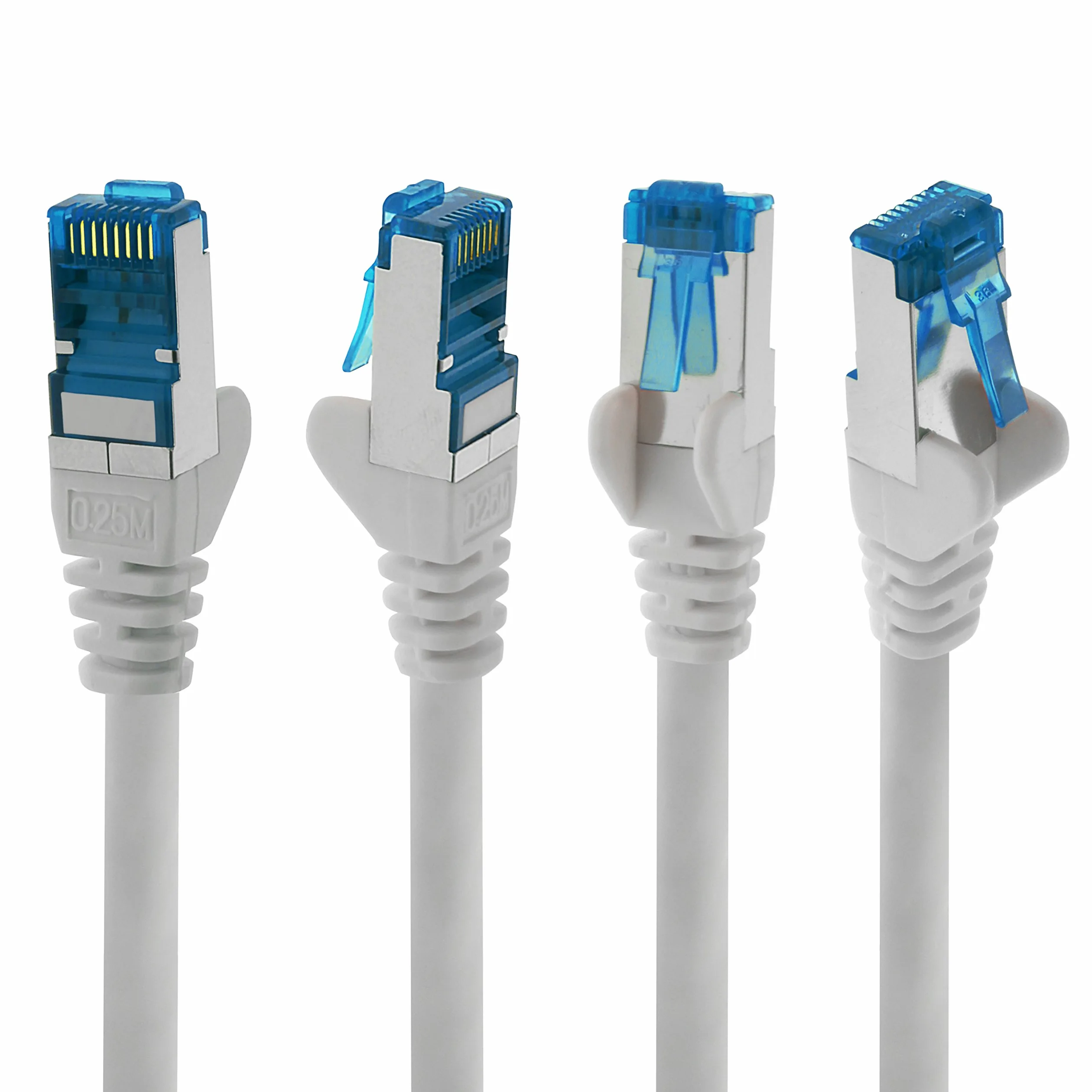 1aTTack.de 7,5 m - CAT.6 - Cavo di rete LAN Ethernet Gigabit RJ45 CAT 6 Cavo patch A 10000 Mbit s Sftp Pimf 500 MHz compatibile con CAT5 CAT6 CAT7 Cat8 bianco - 10 pezzi