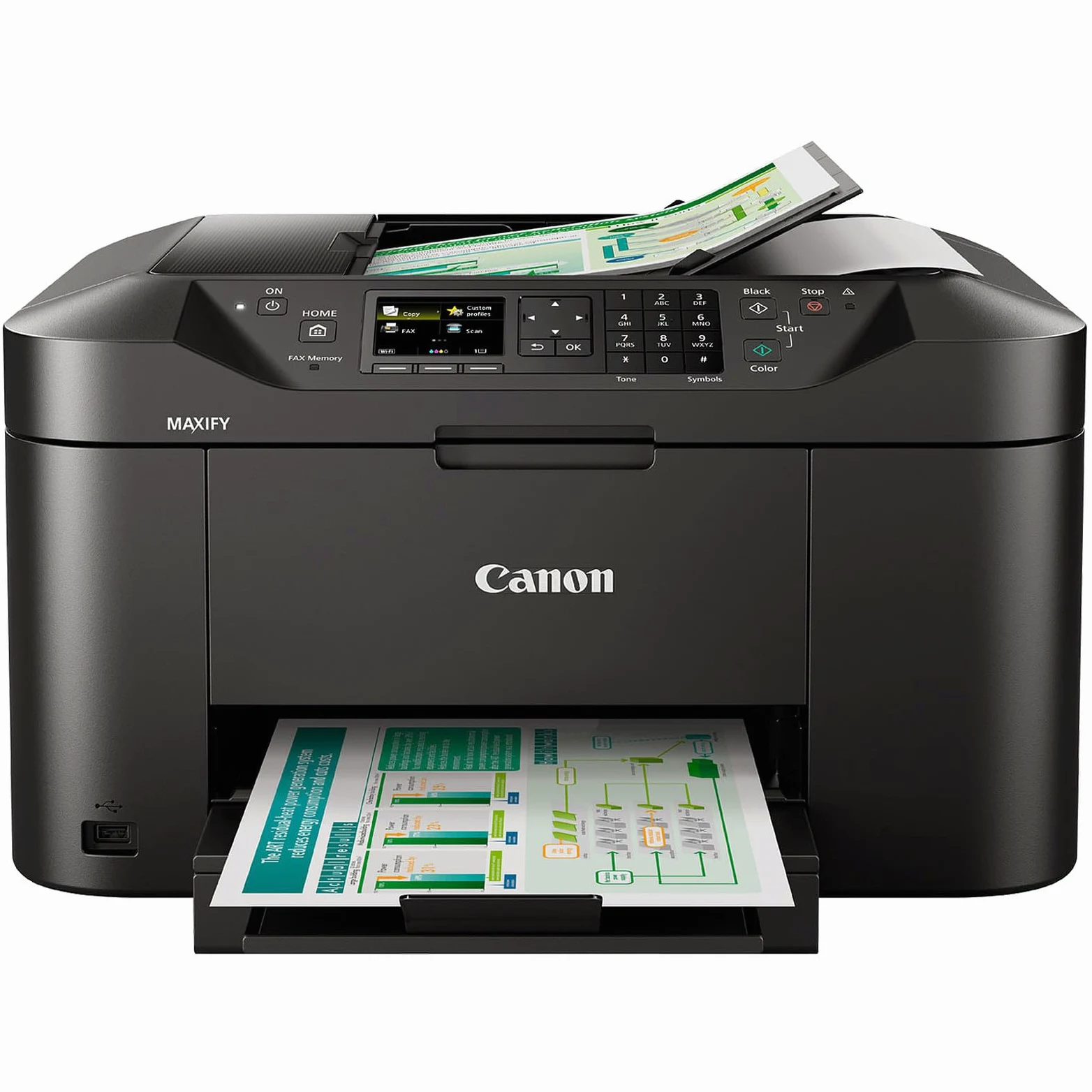 Canon Maxify Mb2150 Stampante Inkjet Multifunzione 4-1 Wireless, Schermo Da 6.2 Cm, 250 Fogli Di Capacità