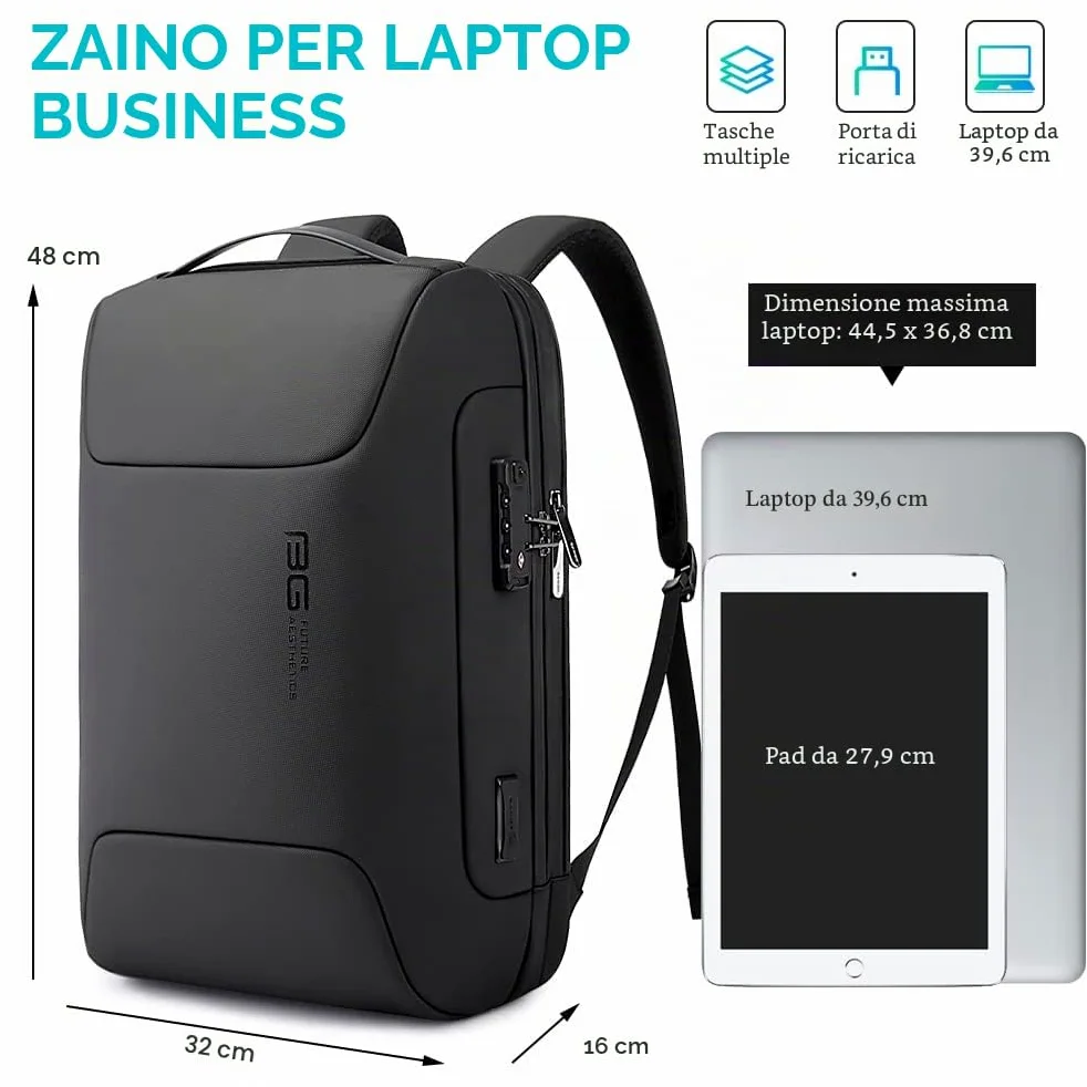 BANGE Zaino Tech per computer portatile per uomo e donna