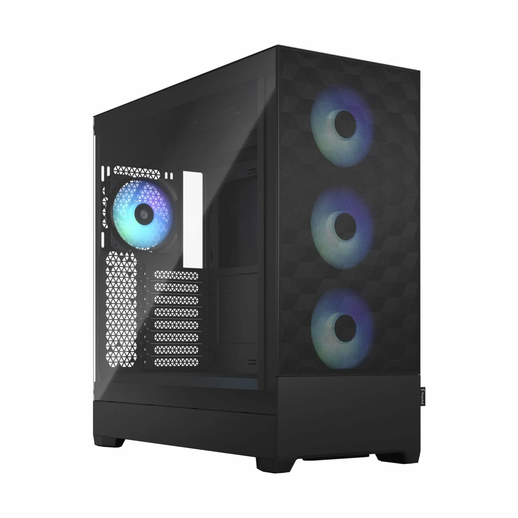 Fractal Design Pop XL Air RGB Black - Tempered Glass Clear Tint - Honeycomb Mesh Front – TG side panel - Four 120 mm Aspect 12 RGB fans included – E-ATX High Airflow Full Tower PC Gaming Case