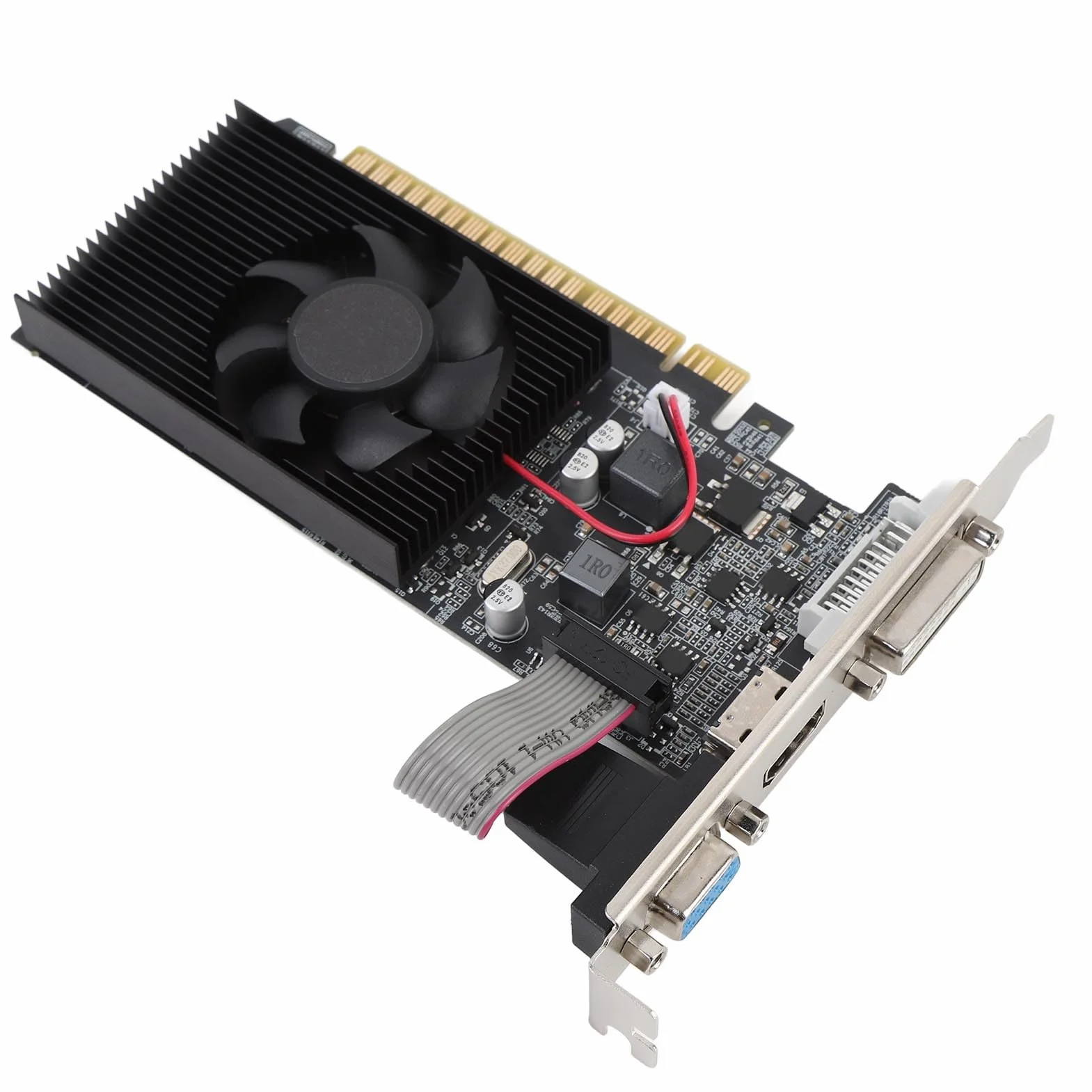 Scheda Grafica da Gioco DDR3 da 2 GB, Scheda Video PCI Express 2.0 X16 con Porta VGA DVI, GPU per Computer Desktop a Basso Profilo per PC da Gioco