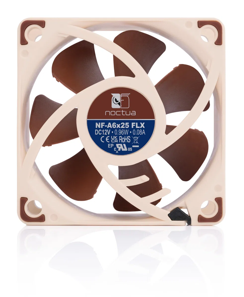 Noctua NF-A6X25 FLX, Ventola Silenziosa di Qualità Premium, 3-Pin (60 mm, Marrone)