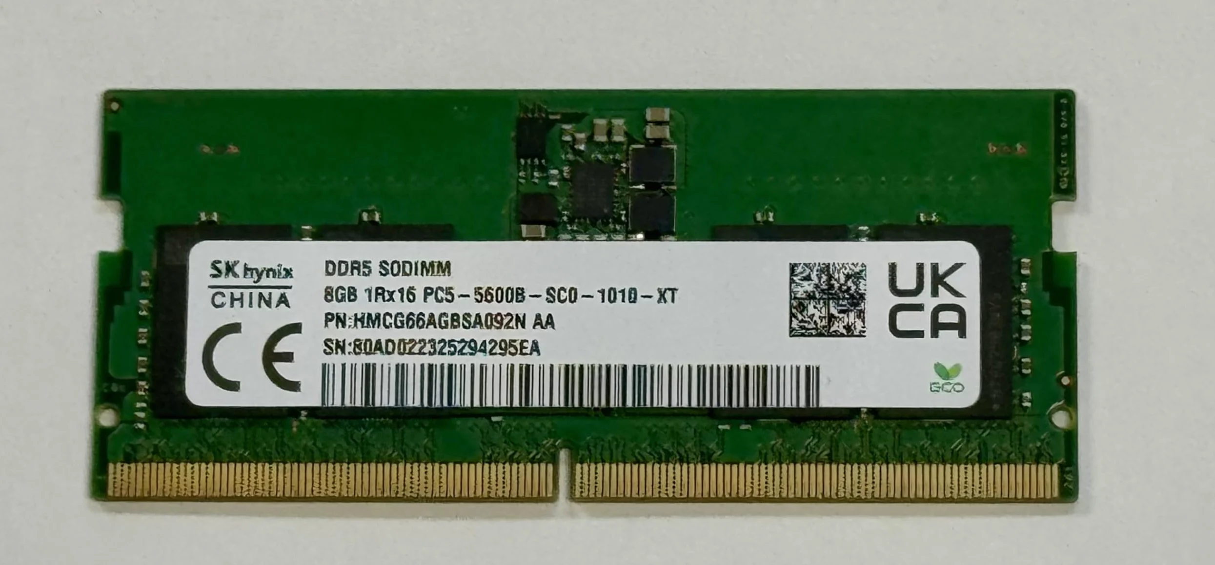 SK-Hynix 8GB DDR5 5600MHz SODIMM PC5-5600B-SC0 1Rx16 1.1V SO-DIMM 262-Pin Gaming Laptop RAM Modulo (HMCG66AGBSA092N AA) OEM