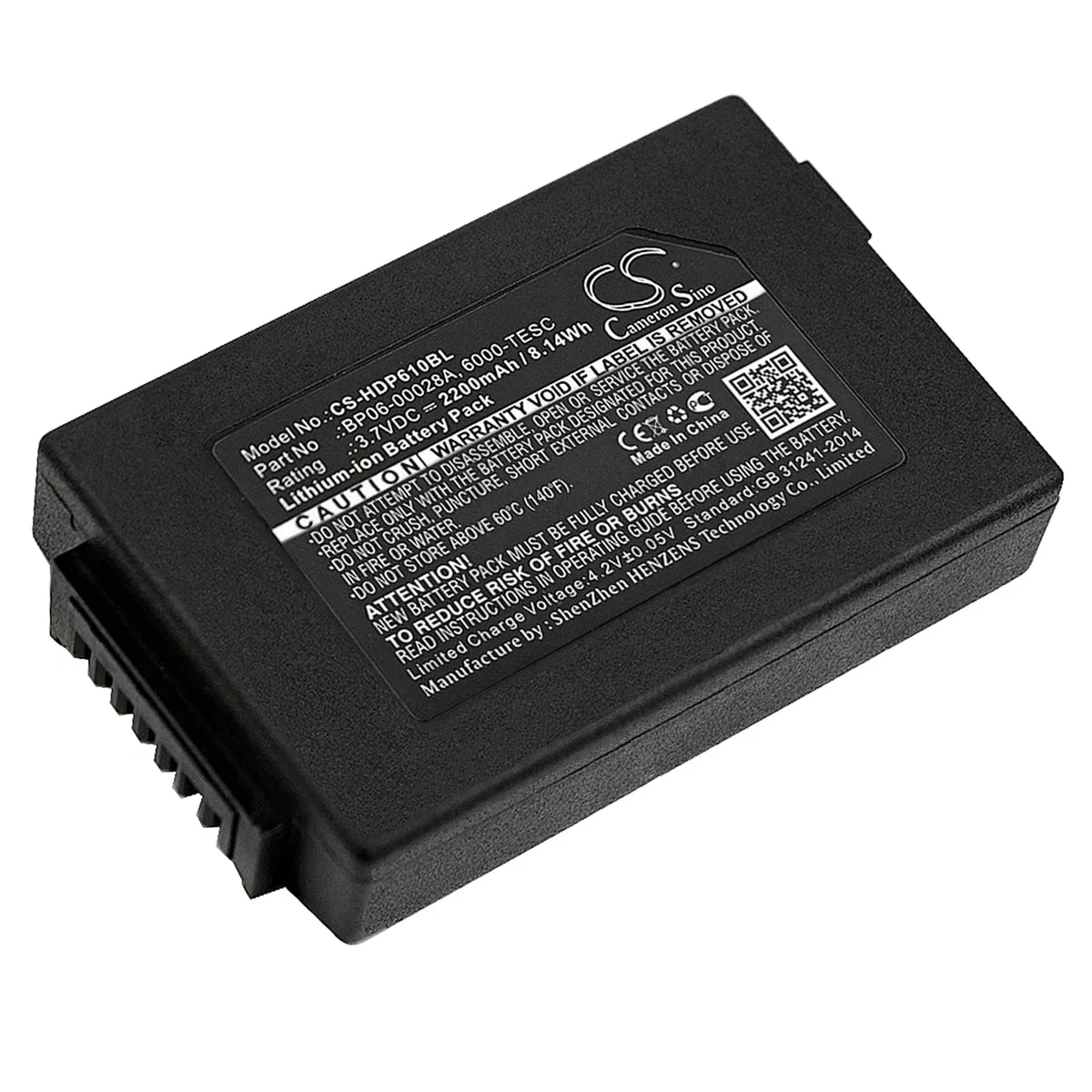 TECHTEK Batteria 2200mAh compatibile con [Dolphin] 6000LU1, 6100, 6110, 6500, per [HandHeld] Dolphin 6100, Dolphin 6110, per [Honeywell] 6500, ScanPal 5100 sostituisce 6000-BTSC, 6000-TESC, BP06-0002