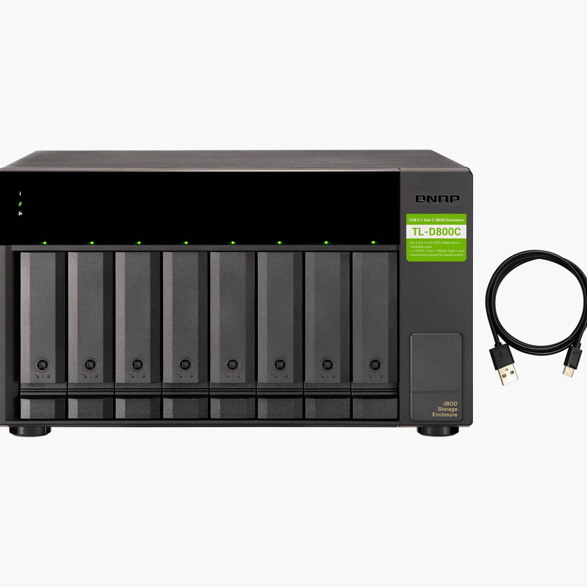 Qnap TL-D800c FestplatteN-Array Jbod 8-Bay Sata Usb 3.2 Gen 2 Extern (extern)