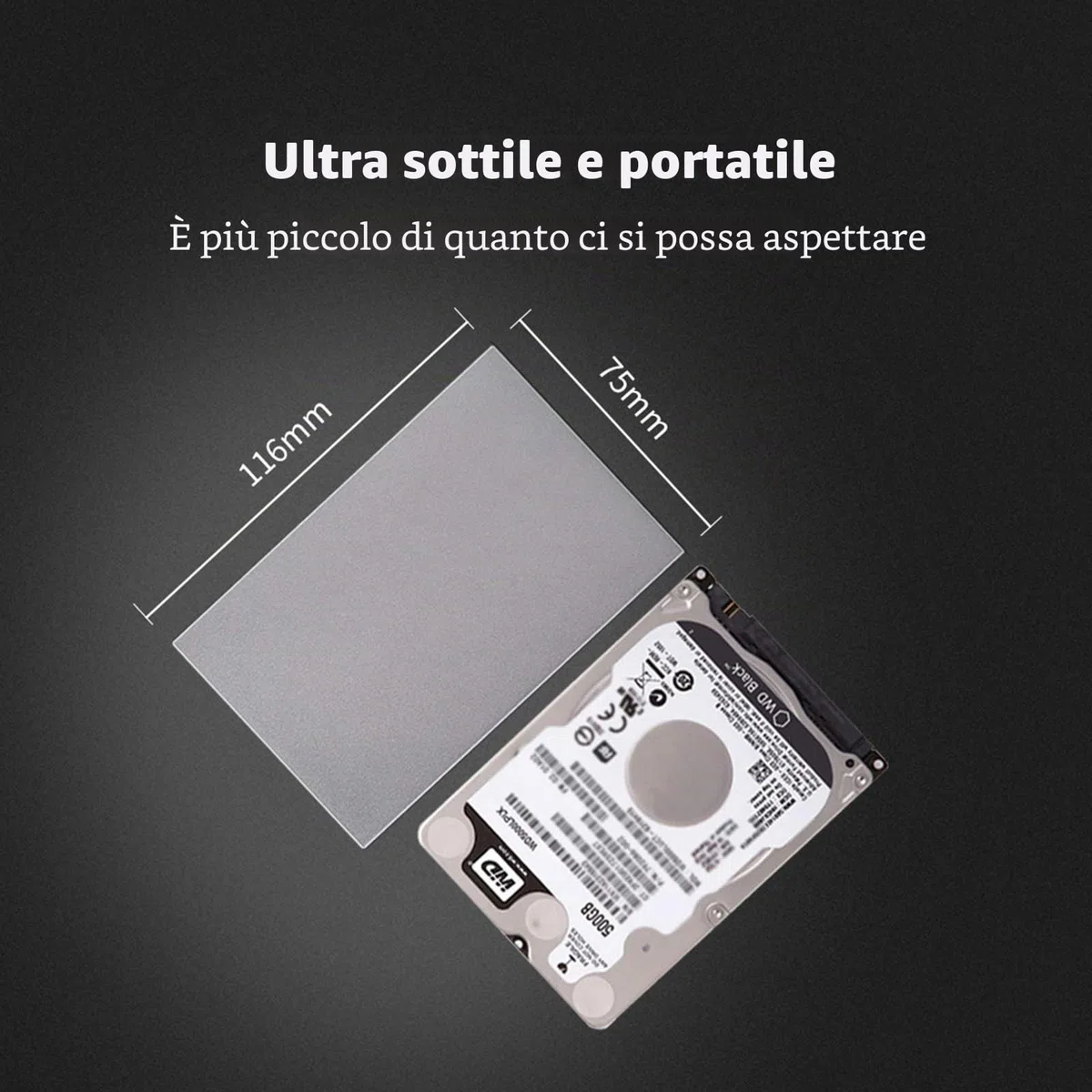 SSK Alluminio 2.5" Alloggiamento per Disco Rigido USB C 3.1/3.2 Gen2 6Gbps Lettore Adattatore Caddy HDD Esterno con UASP per HDD/SSD SATA da 2.5" 7/9.5mm Compatibile con WD Seagate PS4/5 Xbox ect.