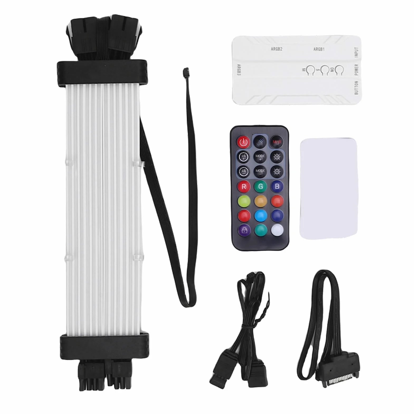 Fabater Cavo PSU ARGB con 120 Perline Luminose Configurazione di Gioco Straordinaria - Striscia LED di Sincronizzazione ARGB da 5 V per Appassionati di PC, Materiale Siliconico, 1 unità (#2)