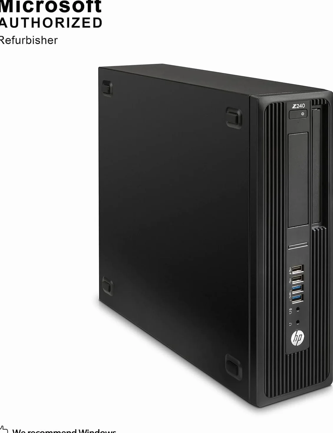 HP Z240 SFF Workstation Desktop PC, Intel Xeon E3-1230 v5, AMD Firepro W2100 2 GB, RAM 16 GB, SSD 512 GB, WiFi, Bluetooth, tastiera USA, Windows 11 Pro (ricondizionato)