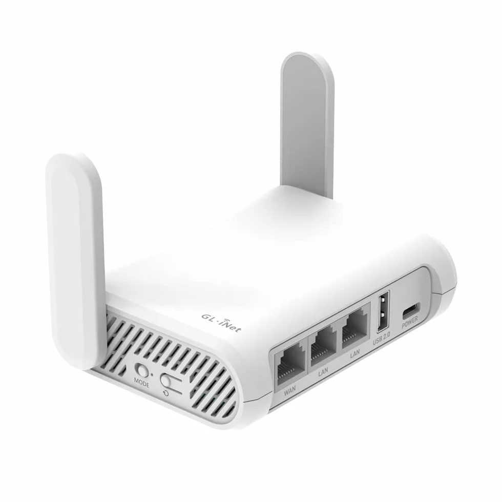 GL.iNet GL-SFT1200 (Opal) Router WiFi portatile da viaggio, mini router wireless VPN, ripetitore WiFi mobile, router dual band OpenWrt per computer, casa/ufficio/camper/crociera