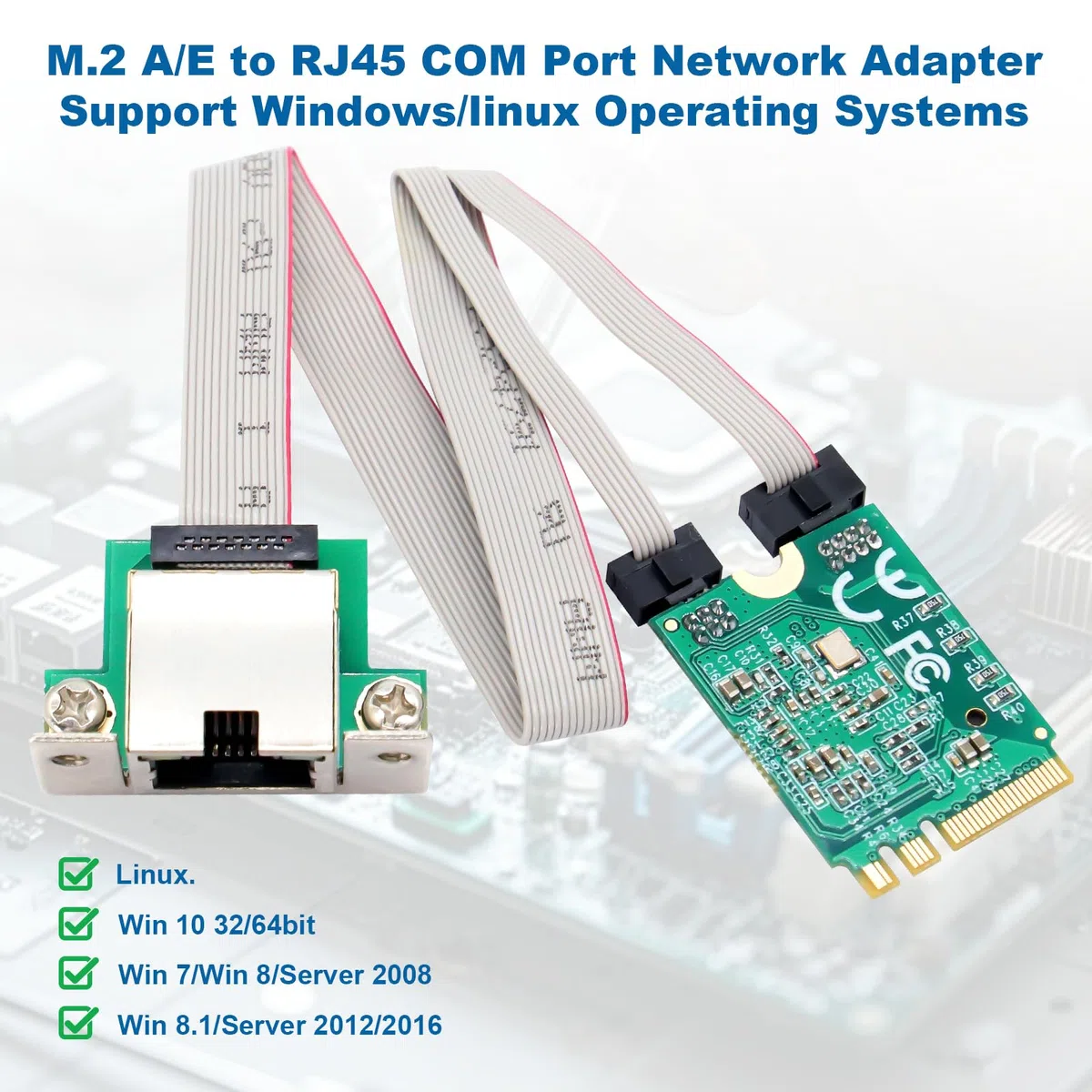 M.2 2.5G Gigabit LAN Ethernet, M.2 Key A+E 2.5 gbit scheda di rete con chipset RTL8125B, singola porta multi Gigabit PCIExpress adattatore di rete per Win/Linux