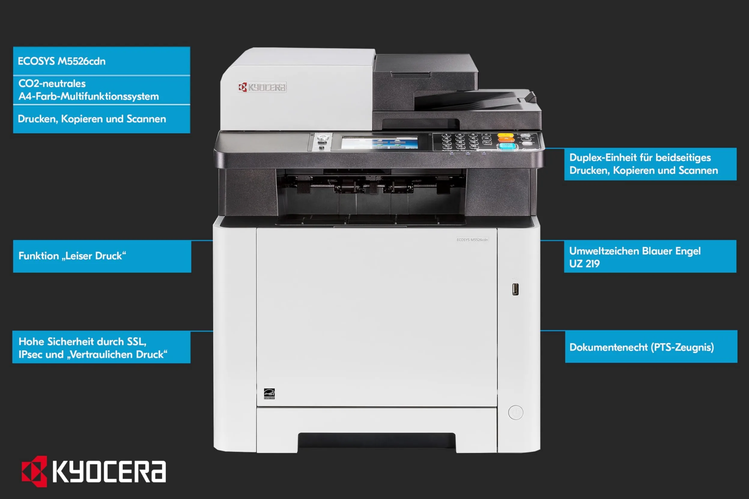 Kyocera 1102R83NL0 M5526CDN stampante laser a colori 4in1 A4 / duplex / LAN / multi / colore