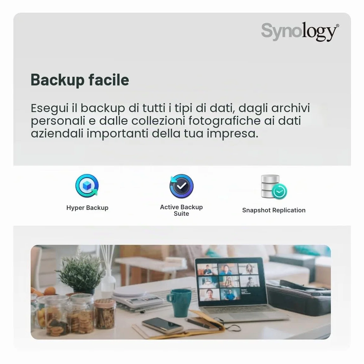 Synology Soluzione NAS desktop DS220+ da 8 TB a 2 alloggiamenti, installata con 2 unità IronWolf Seagate da 4 TB