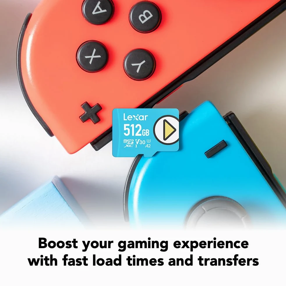 Lexar Scheda di memoria microSDXC da 512 GB, UHS-I, C10, U3, V30, A2, video 4K, lettura fino a 160 MB/s, archiviazione estesa per Nintendo Switch, dispositivi di gioco, smartphone, tablet