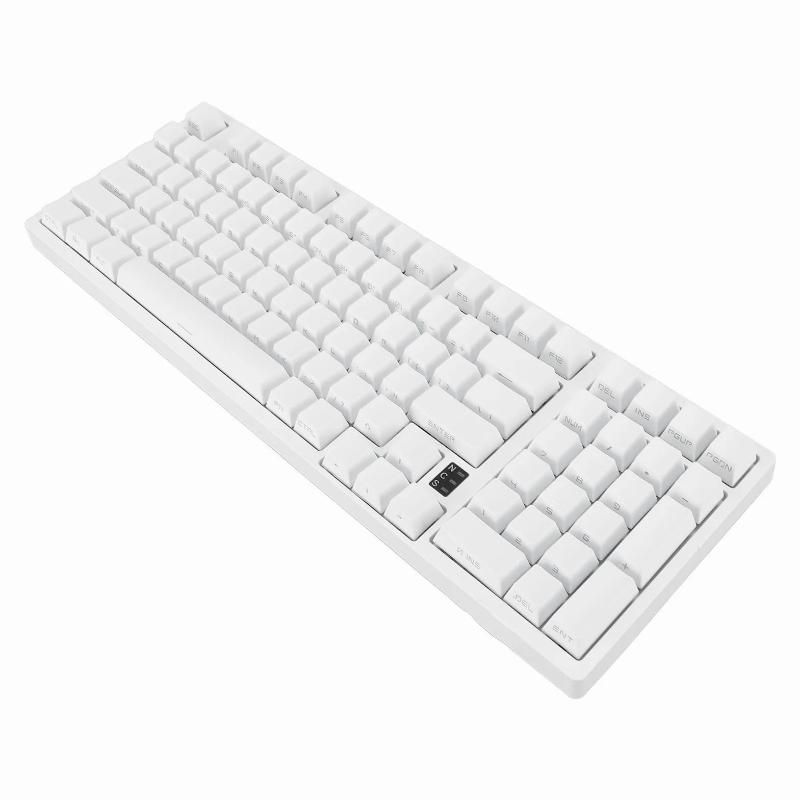 Tastiera da Gioco Meccanica Wireless con Luci RGB per Appassionati Portatile 98 Tasti Bianca Tipo C