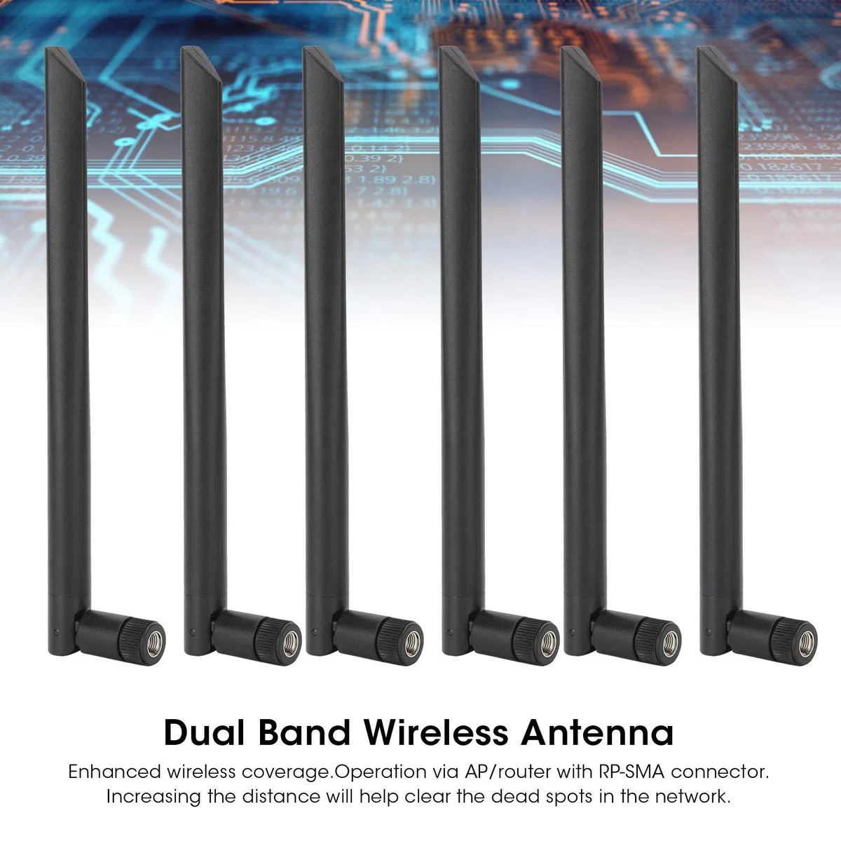 Antenne WiFi 6PCS, 8DB Dual Band Connettore RP SMA Filettatura Femmina Periferica di Rete AP/Router